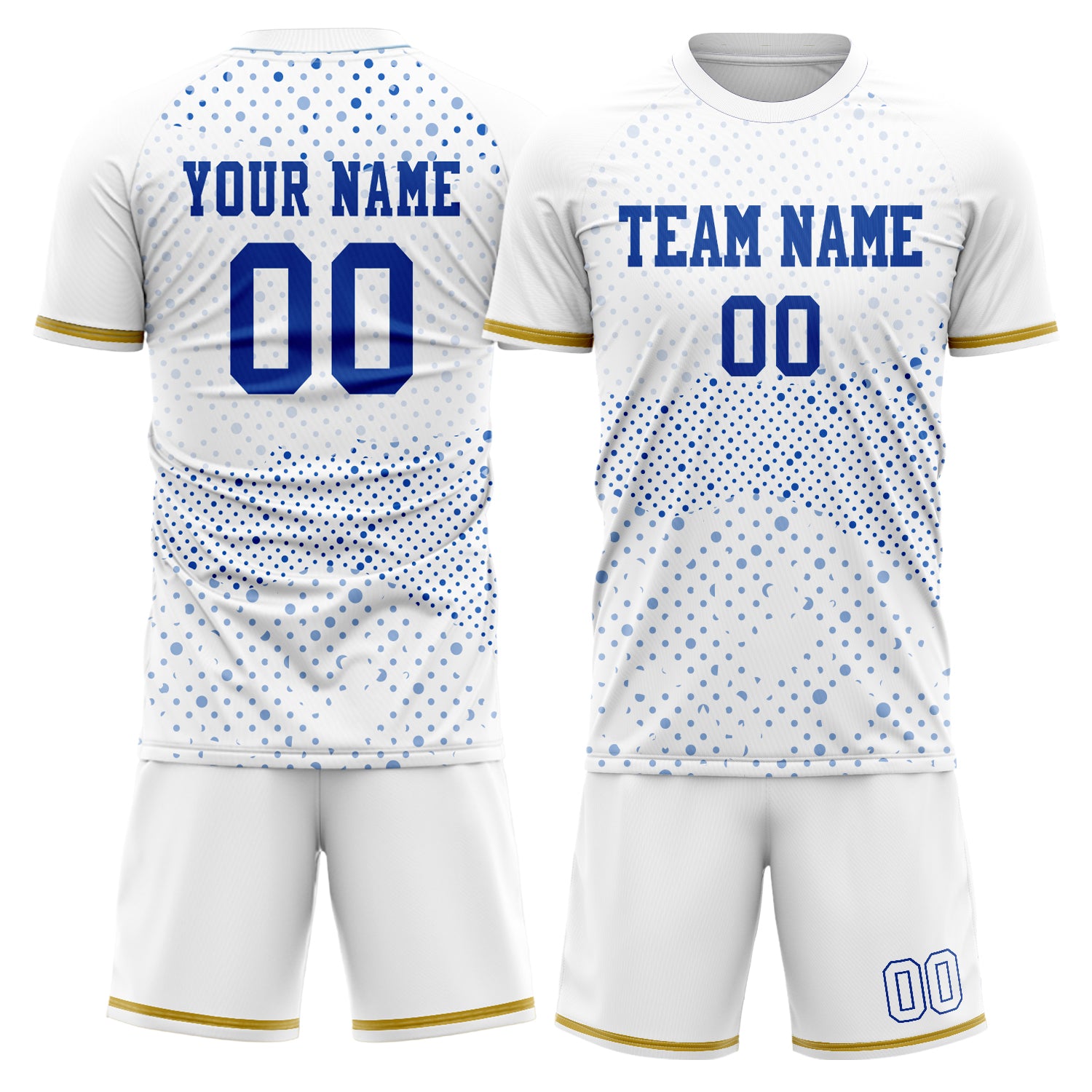 Custom White Royal Pattern Soccer Jersey