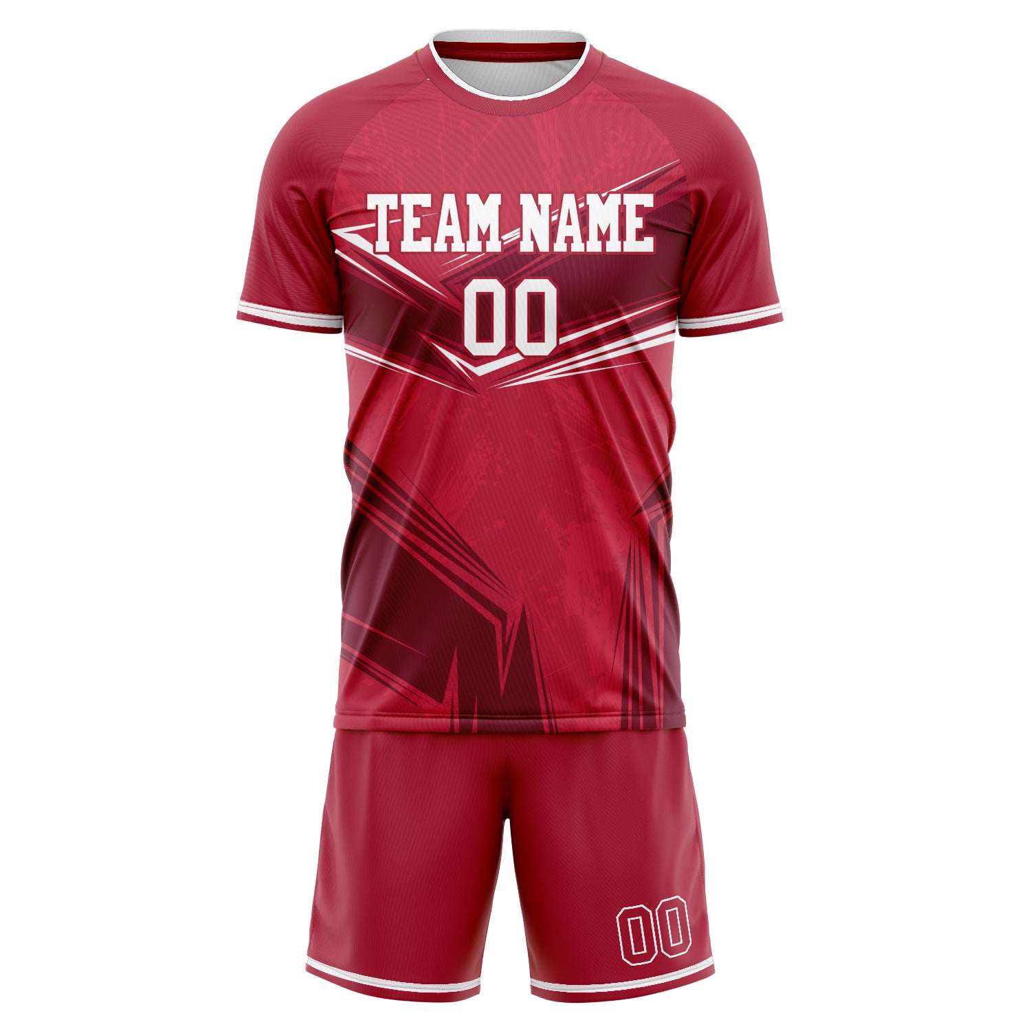 Custom Red White Pattern Soccer Jersey