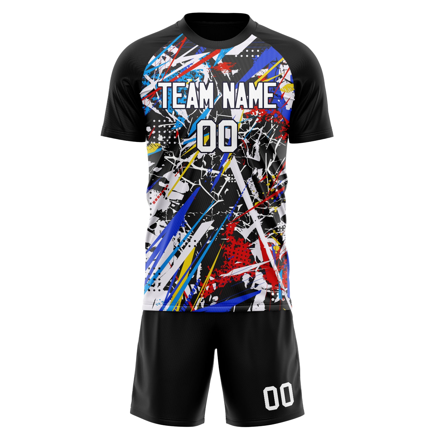Custom Black White Pattern Soccer Jersey