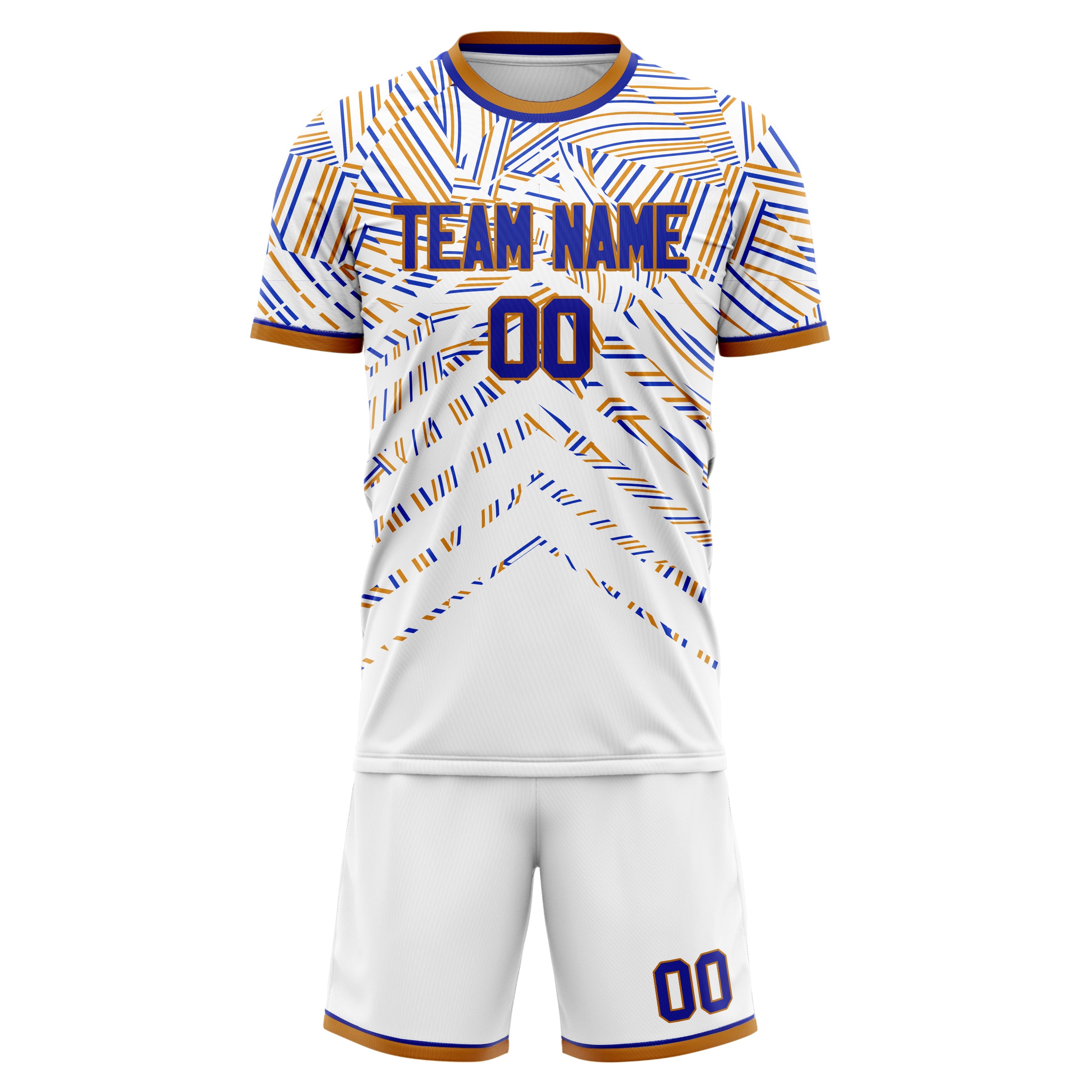 Custom White Royal Pattern Soccer Jersey