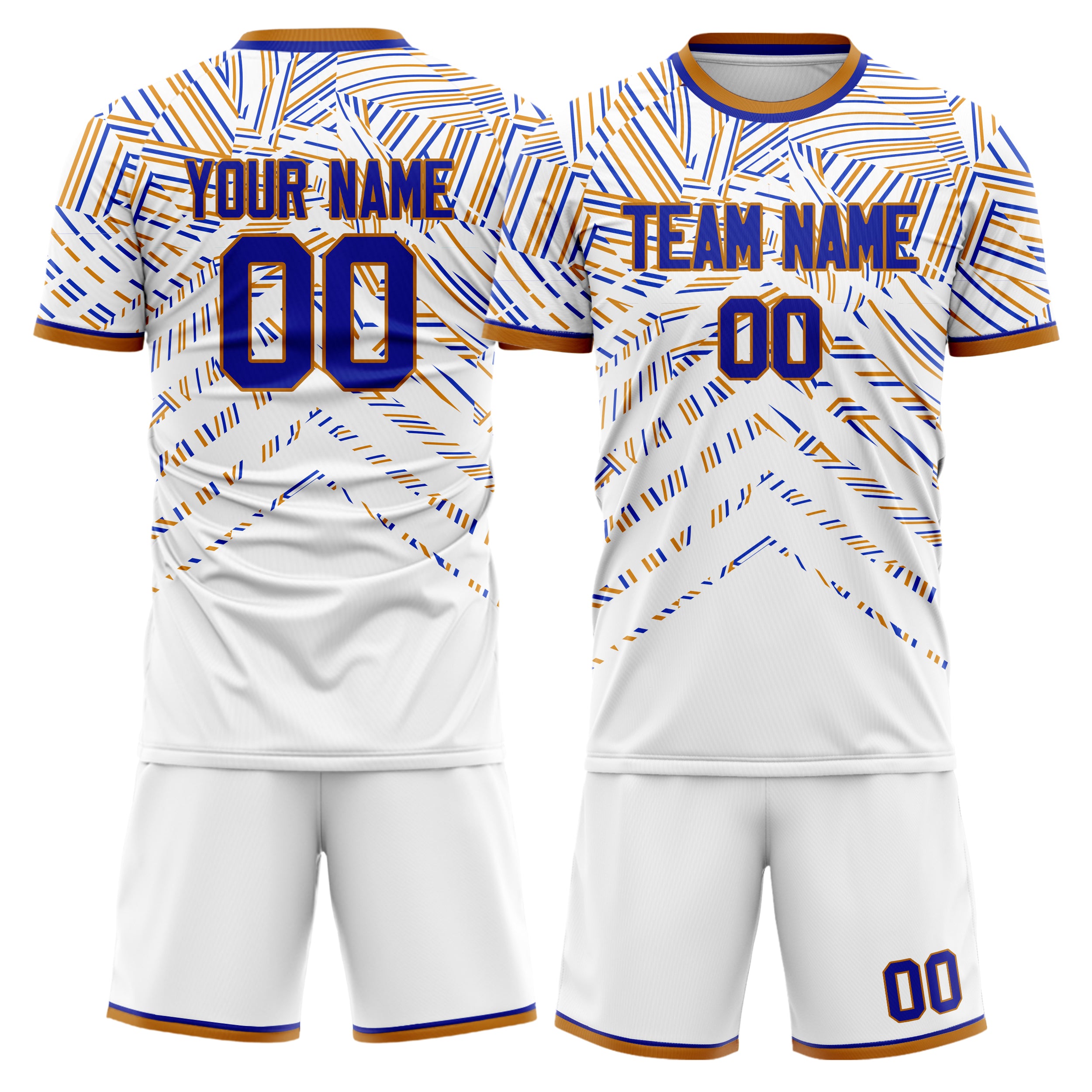 Custom White Royal Pattern Soccer Jersey
