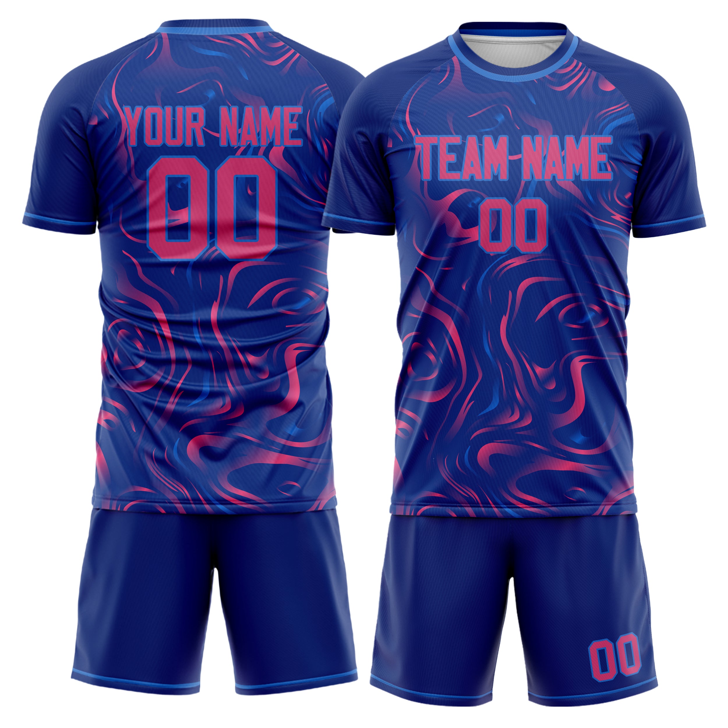 Custom Royal Pink Pattern Soccer Jersey