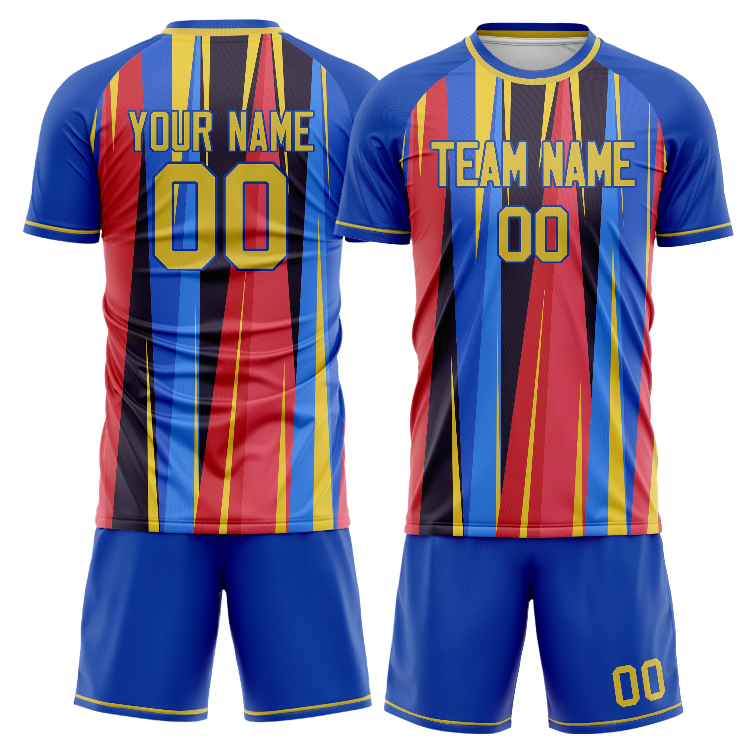 Custom Royal Gold Pattern Soccer Jersey