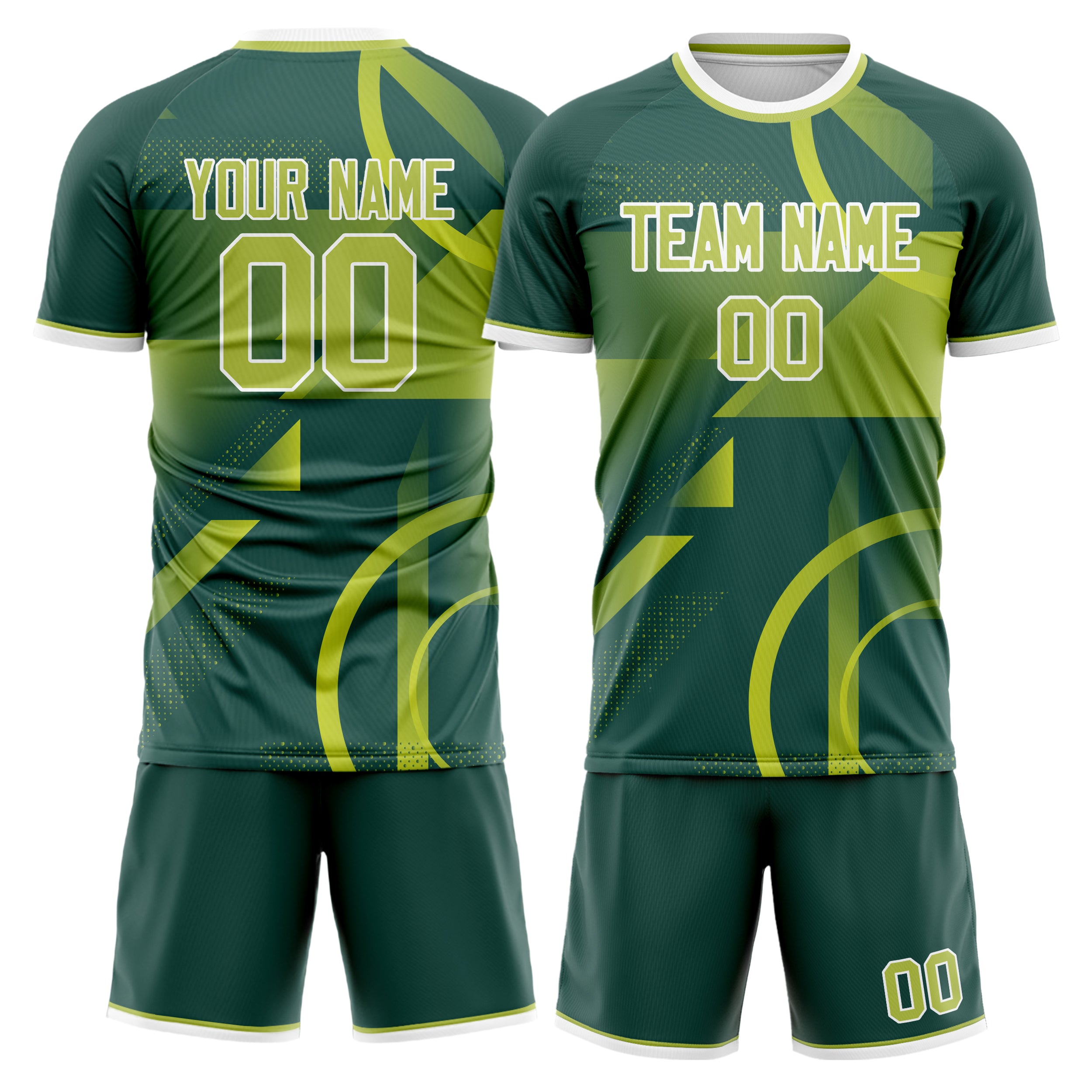 Custom Green White Pattern Soccer Jersey
