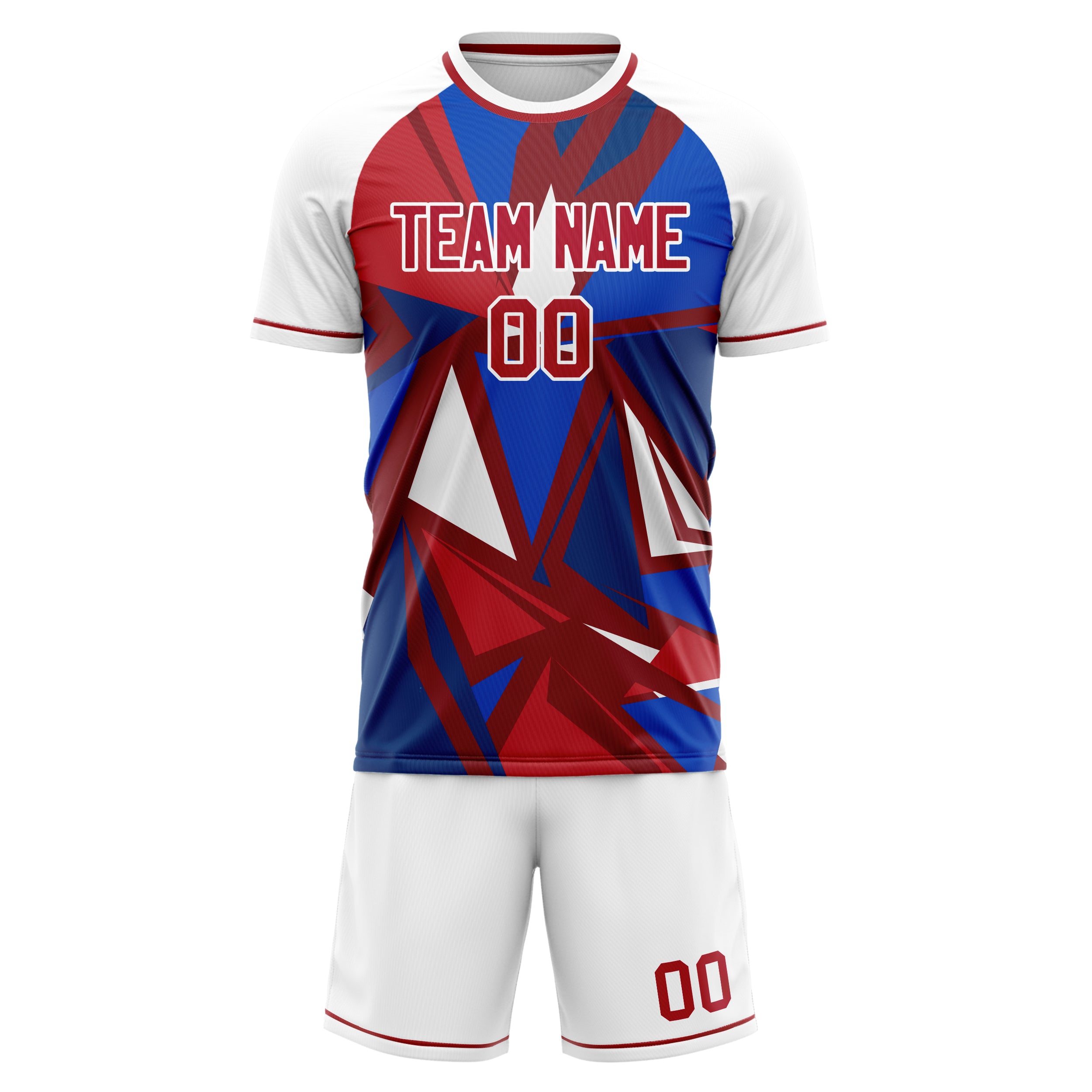 Custom Red White Pattern Soccer Jersey