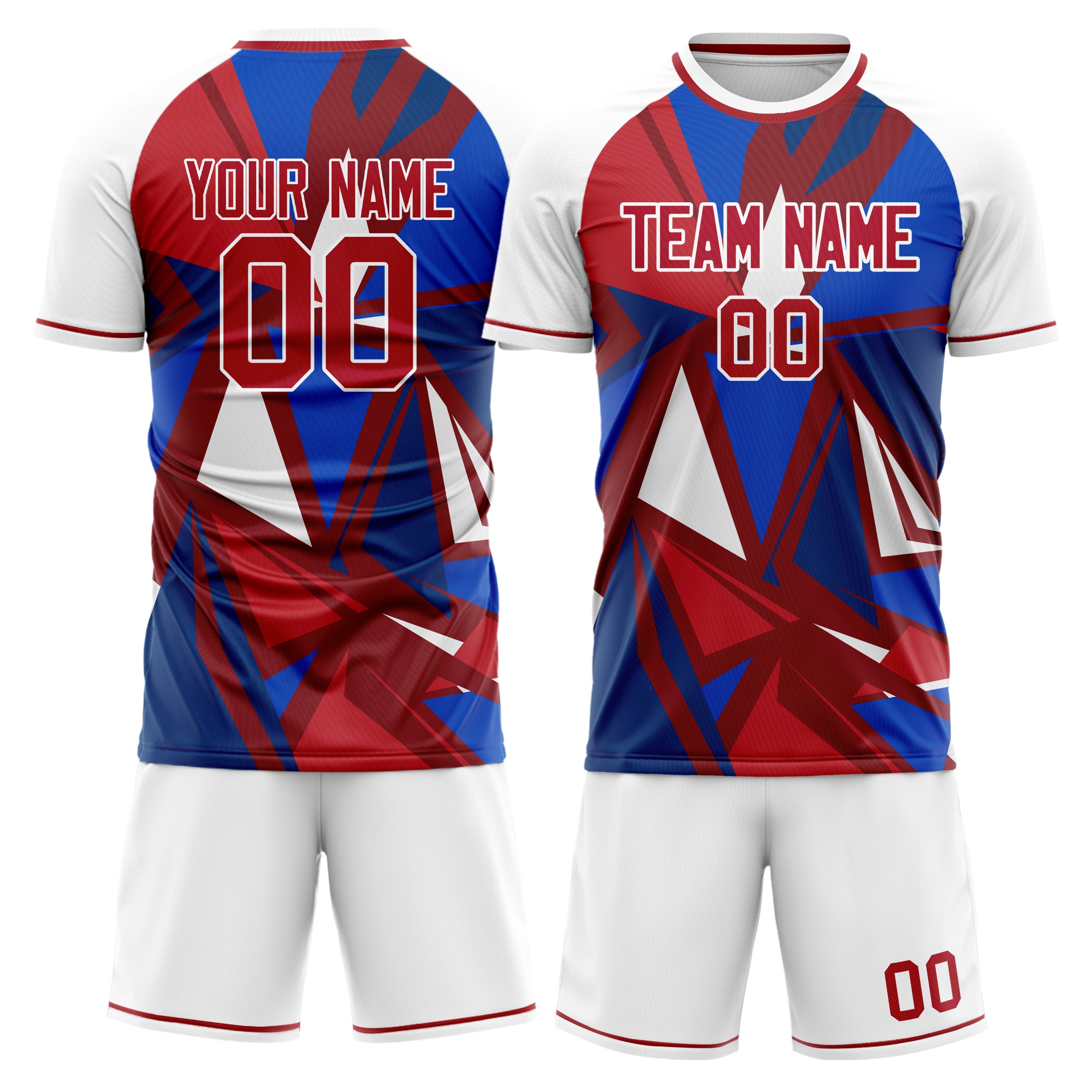 Custom Red White Pattern Soccer Jersey