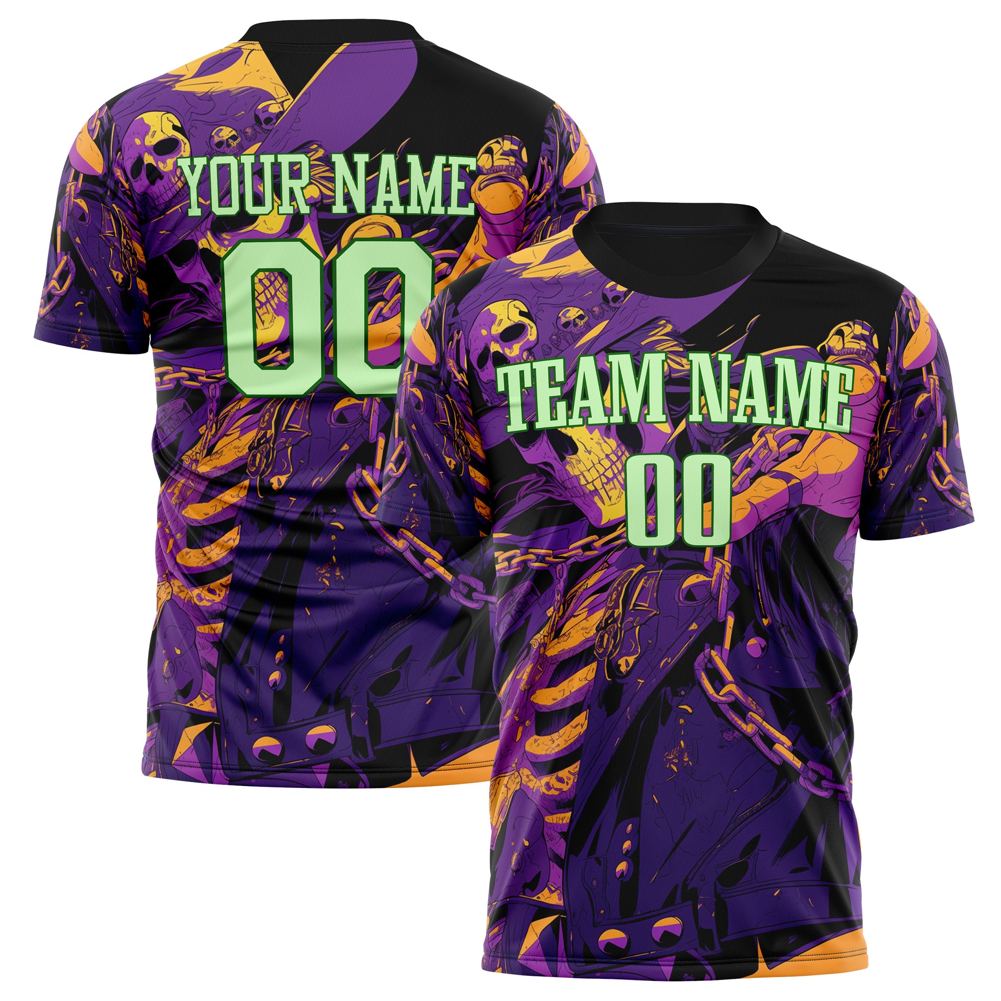 Custom Purple Skull Soccer Jersey FT04240816SK002