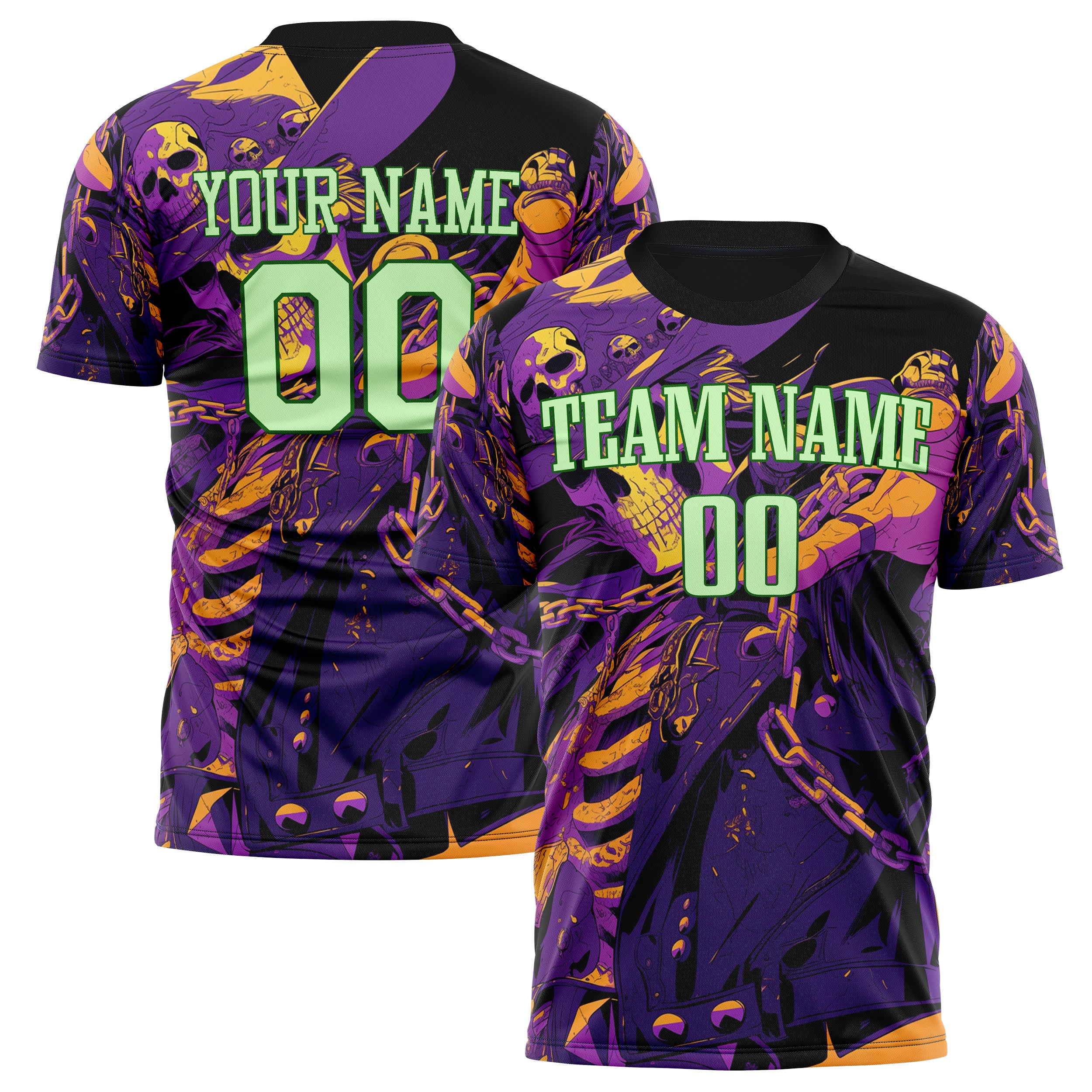 Custom Purple Skull Soccer Jersey FT04240816SK002