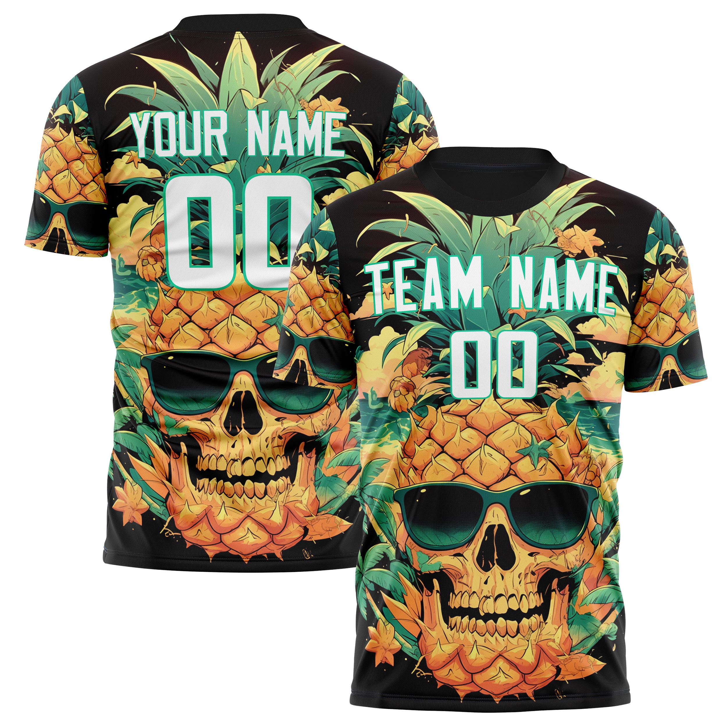 Custom Green Skull Soccer Jersey FT04240816SK005