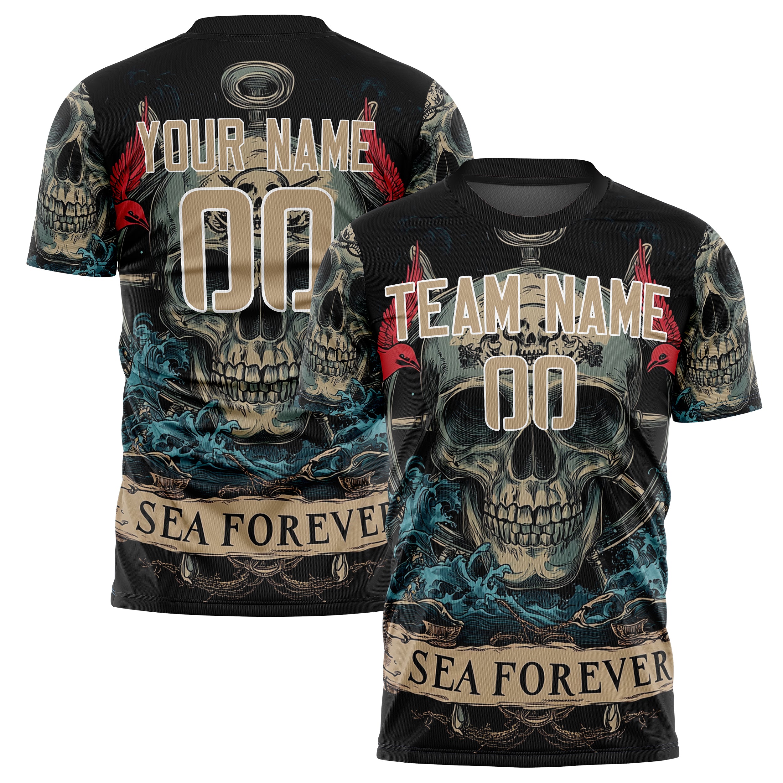 Custom Brown Skull Soccer Jersey FT04240816SK011