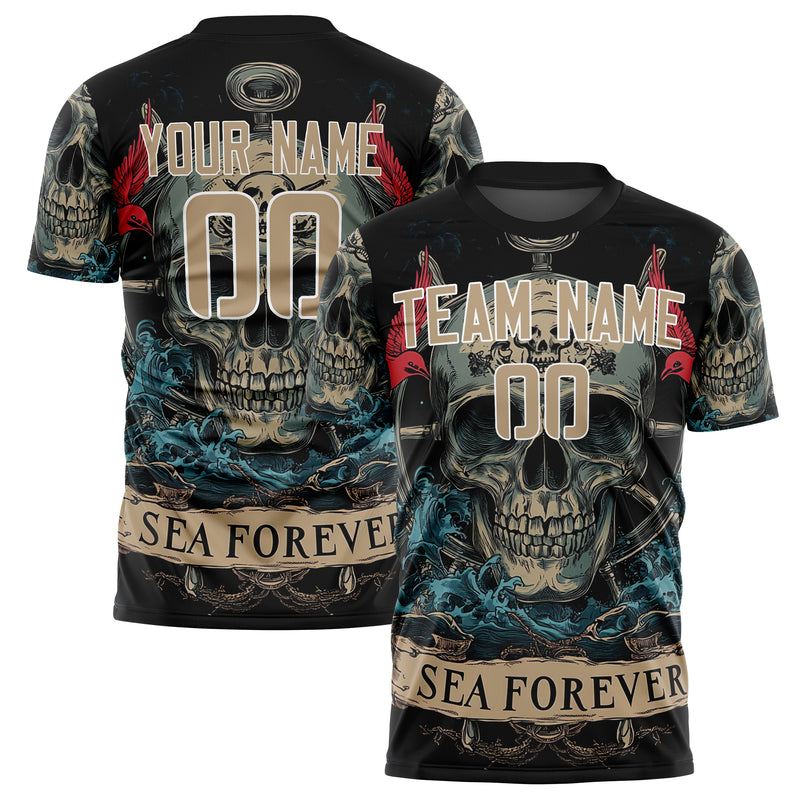Custom Brown Skull Soccer Jersey FT04240816SK011