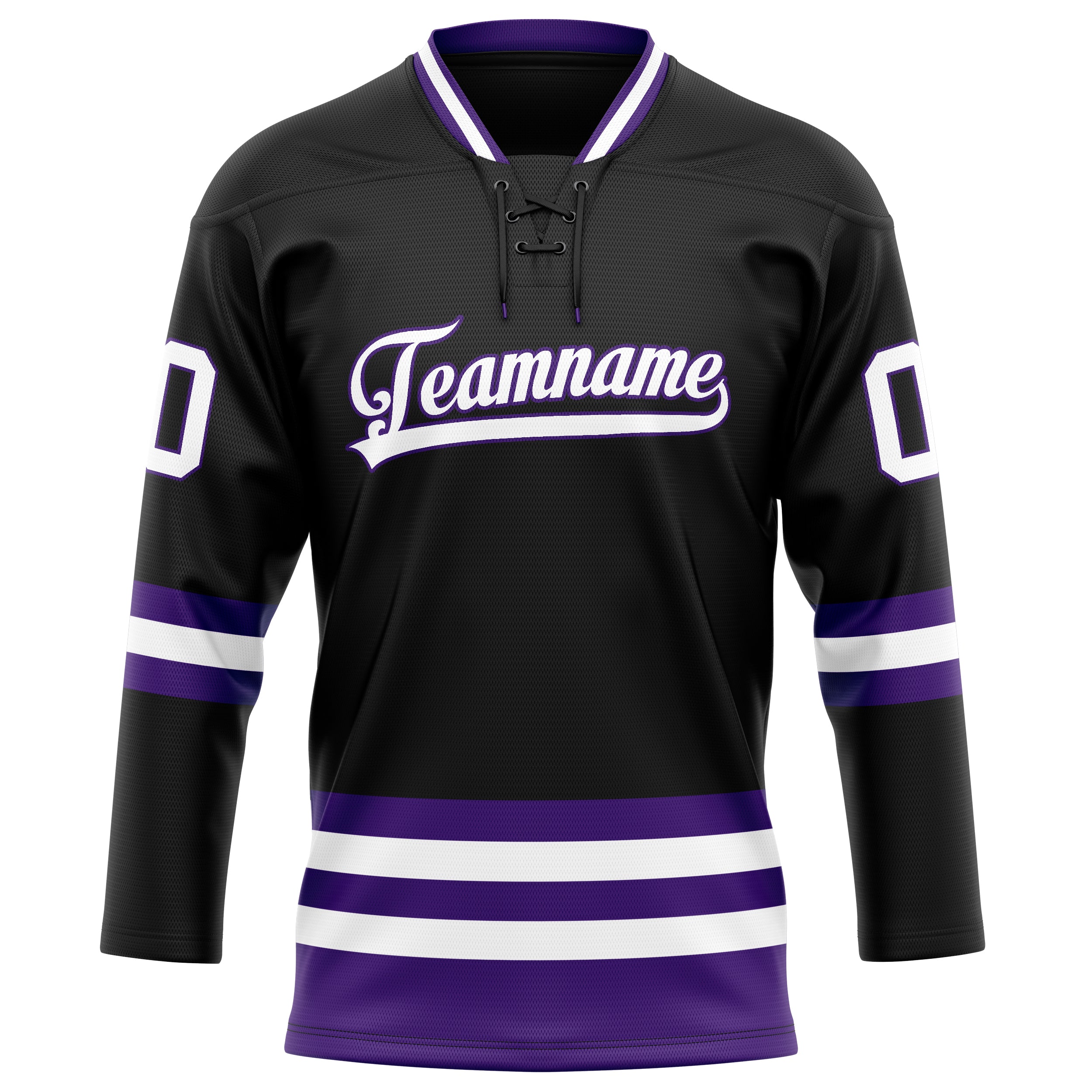 Custom Black Purple Solid Colour Hockey Jersey