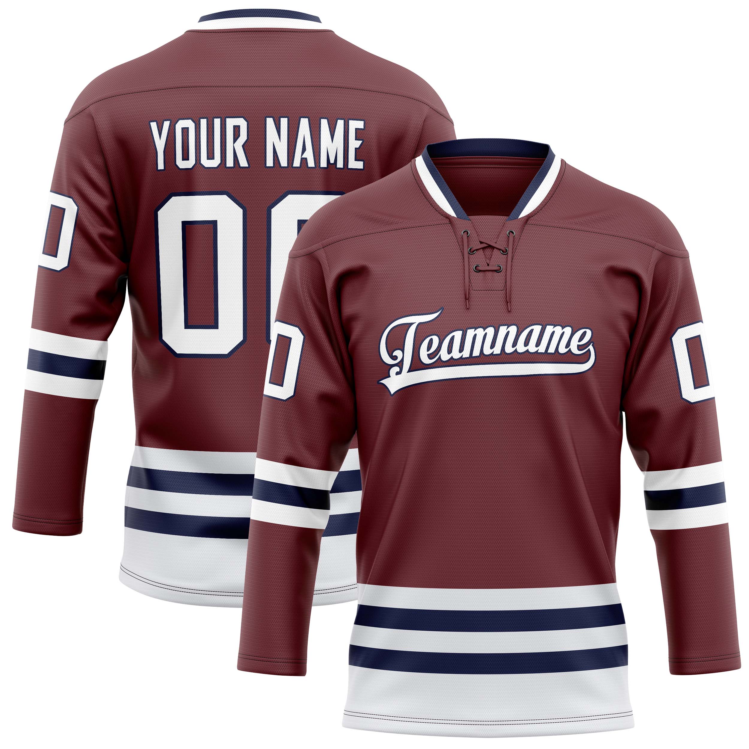 Custom Brown White Solid Colour Hockey Jersey
