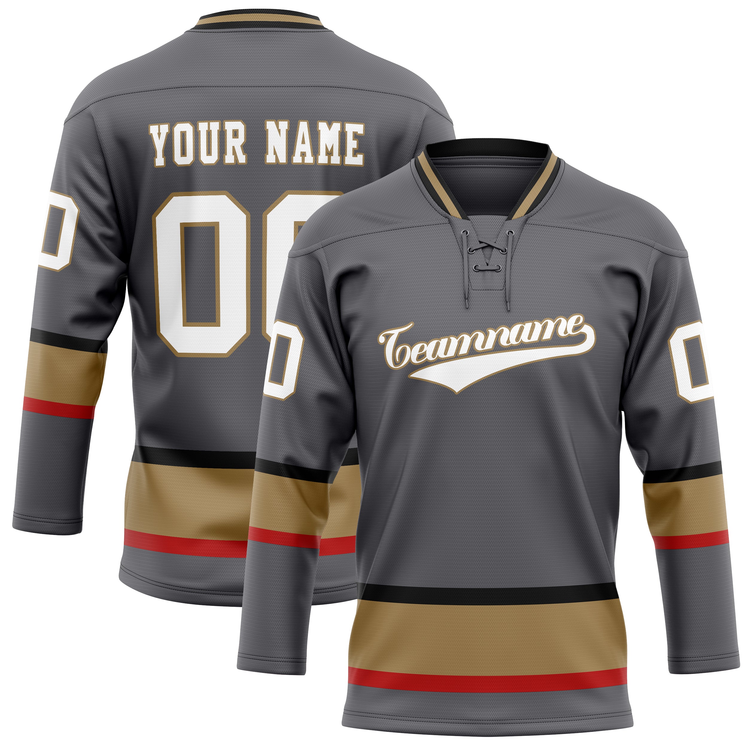Custom Gray White Solid Colour Hockey Jersey