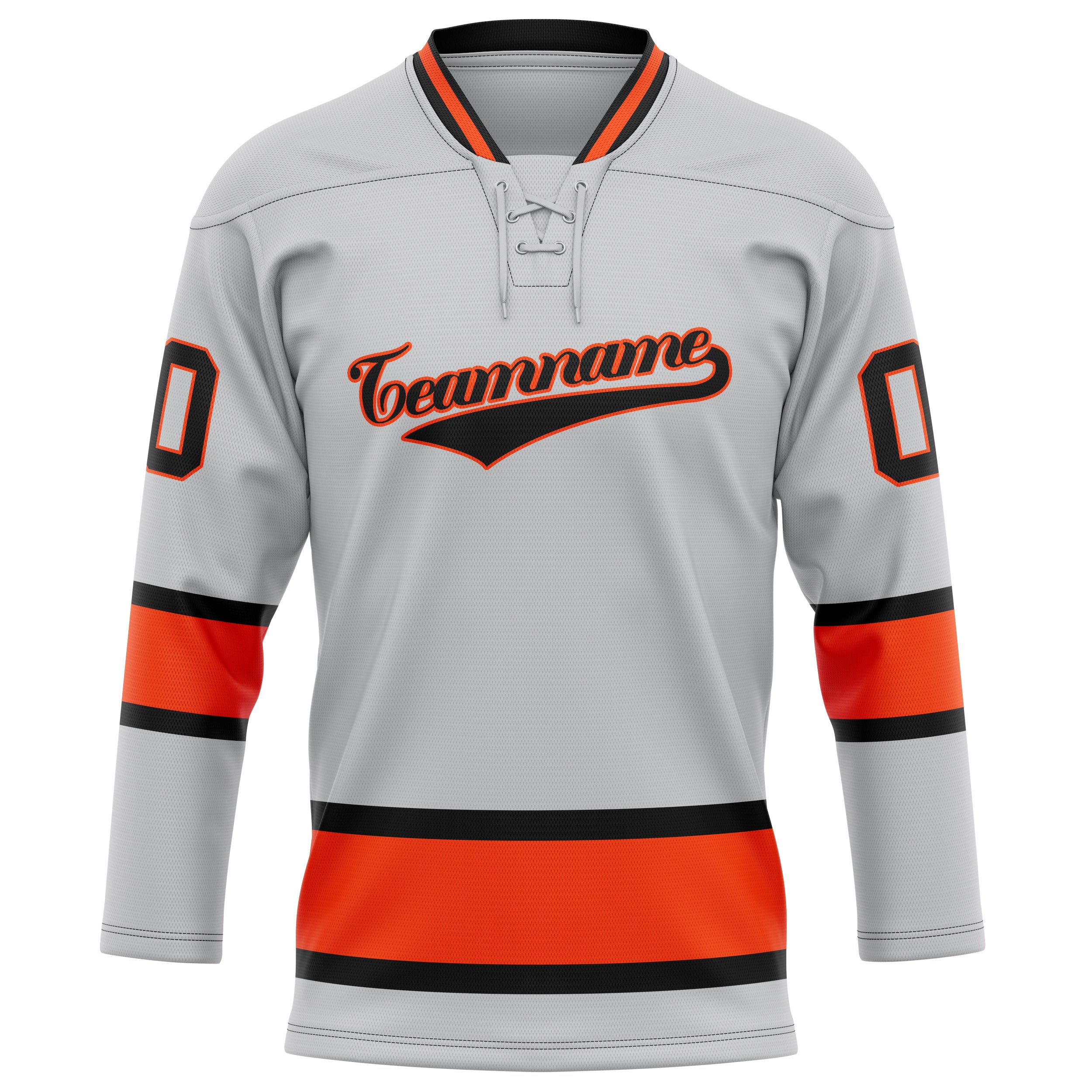 Custom Gray Red Solid Colour Hockey Jersey