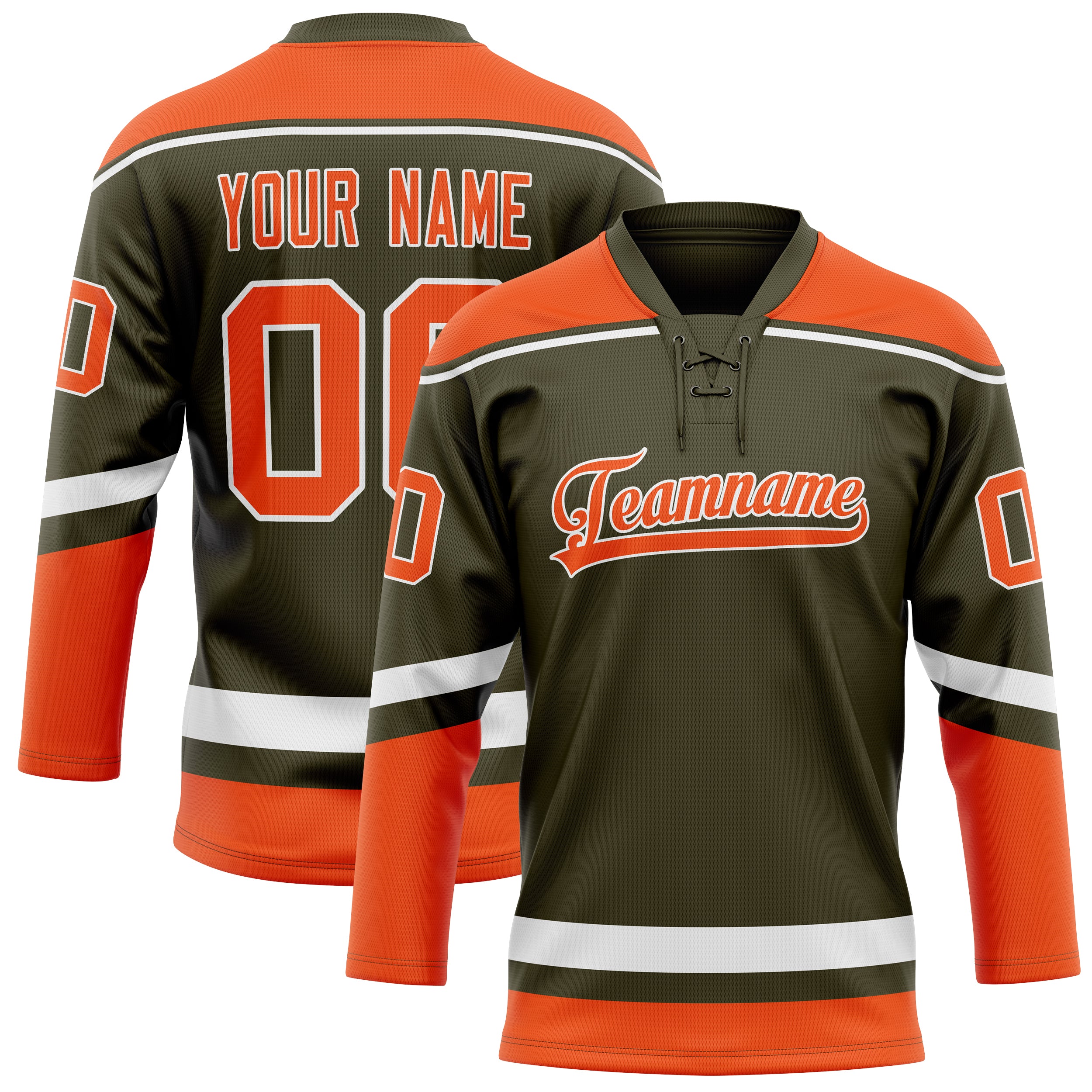 Custom Olive Red Solid Colour Hockey Jersey