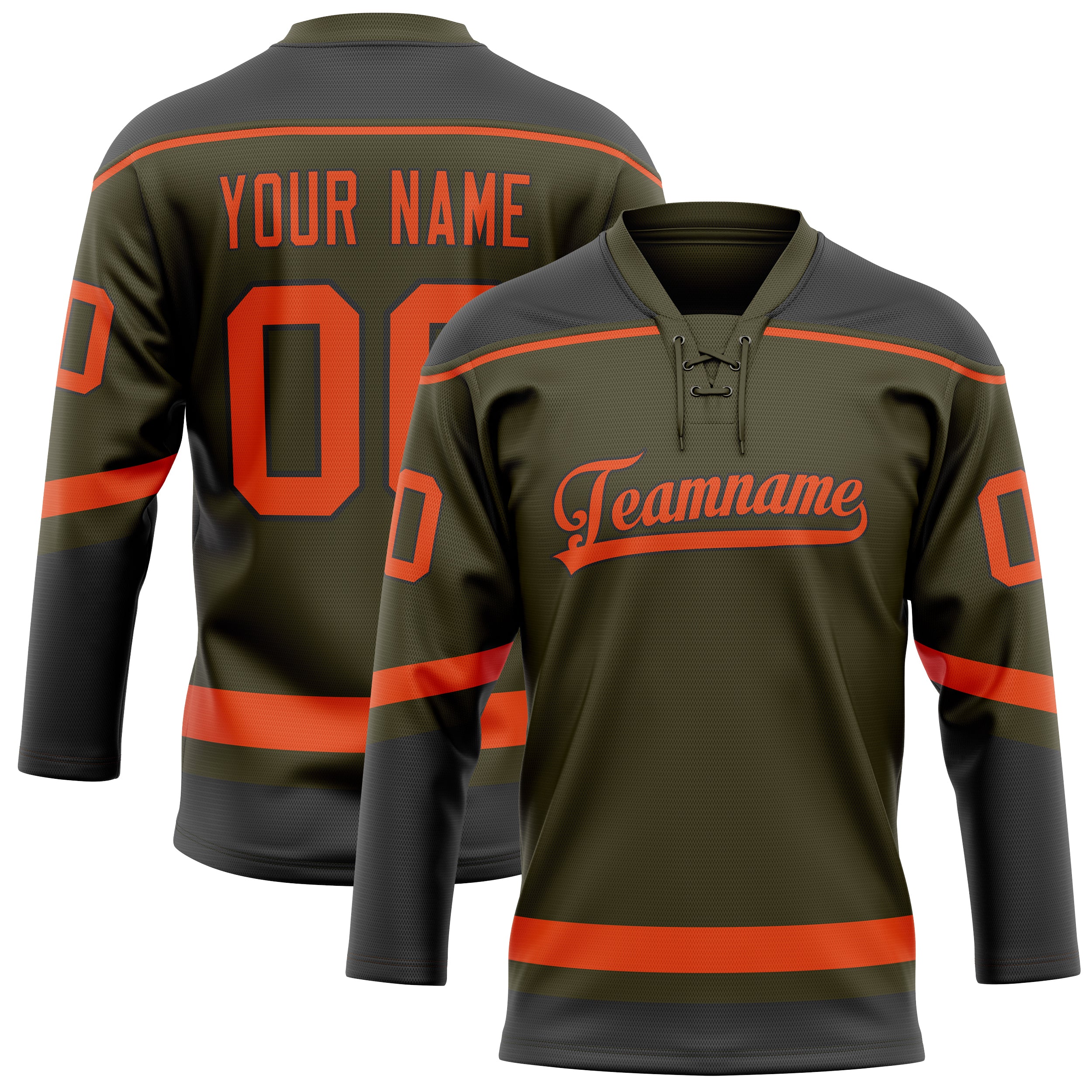 Custom Olive Red Solid Colour Hockey Jersey