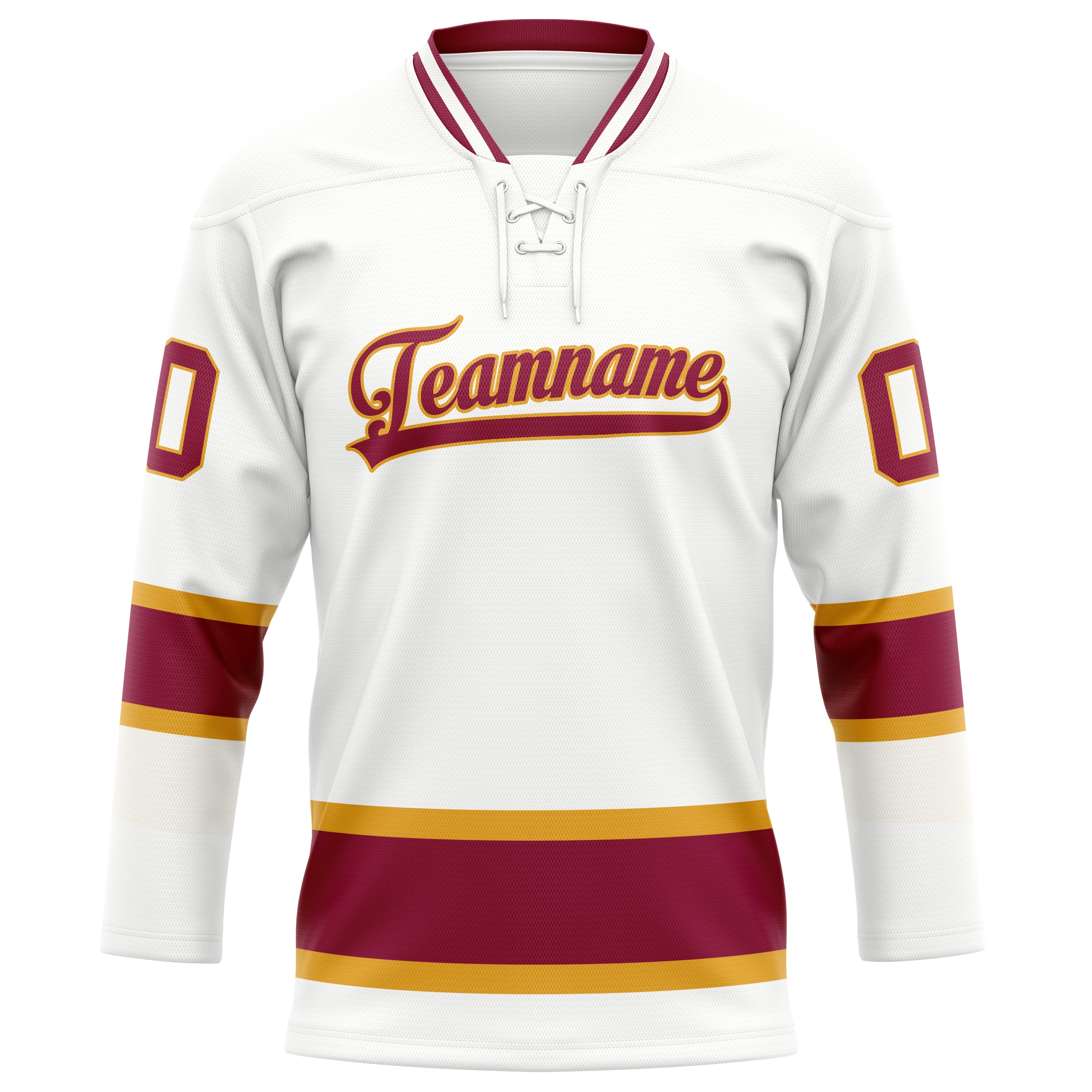 Custom White Red Solid Colour Hockey Jersey