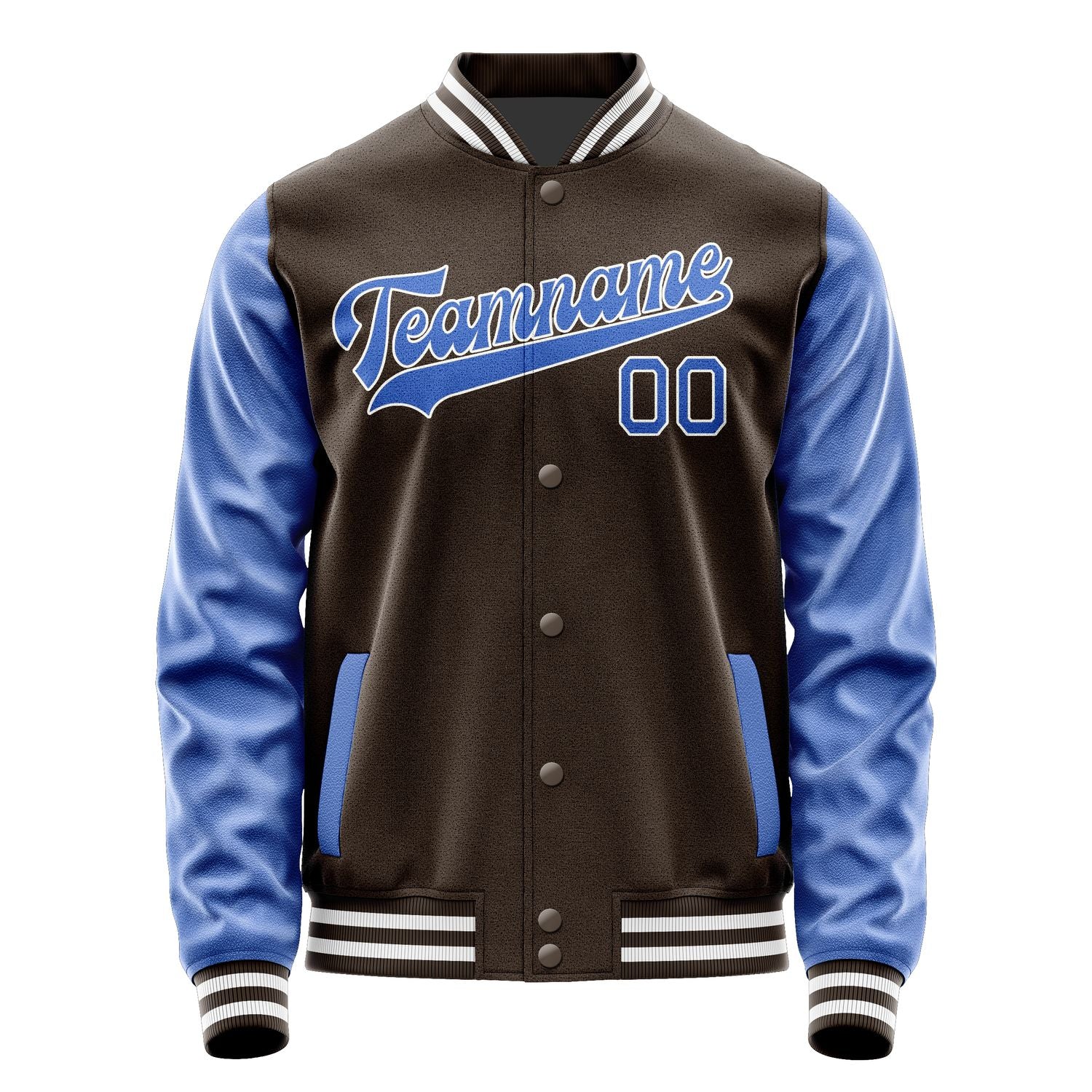 Custom Brown Sky Blue Jacket JA0101090118B31809