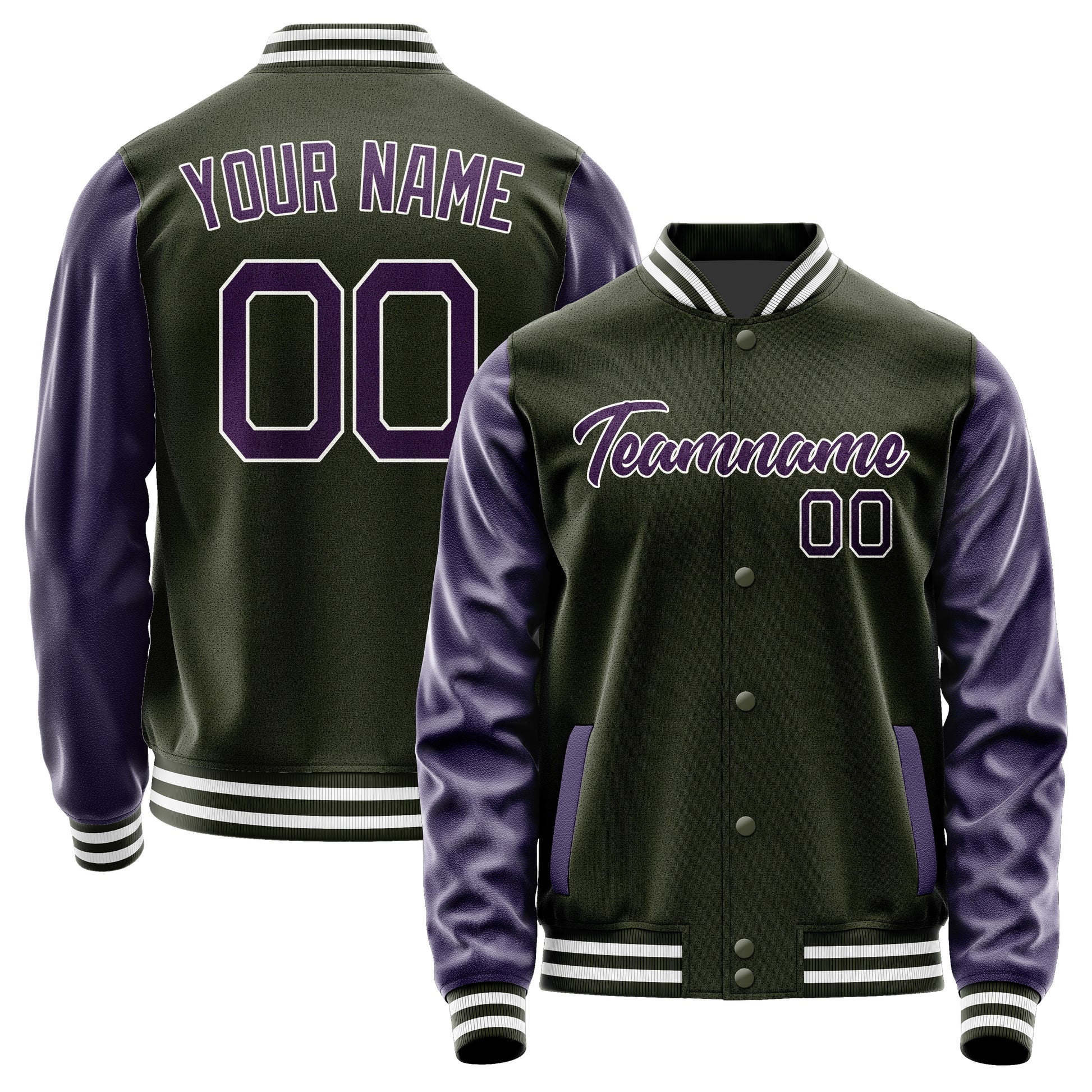 Custom Olive Purple Jacket JA0202070218B21807