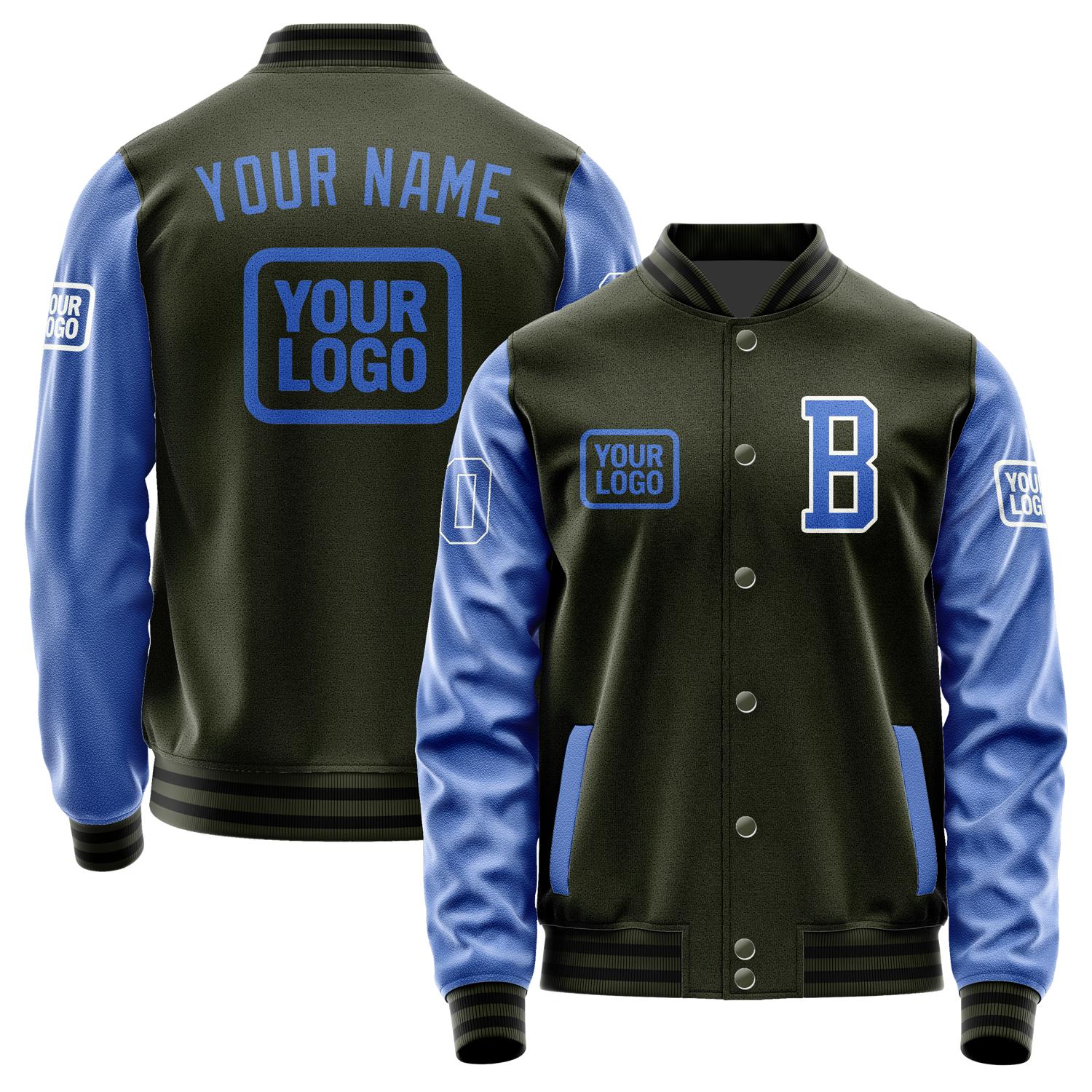 Custom Olive Sky Blue Jacket JA020209021718090918