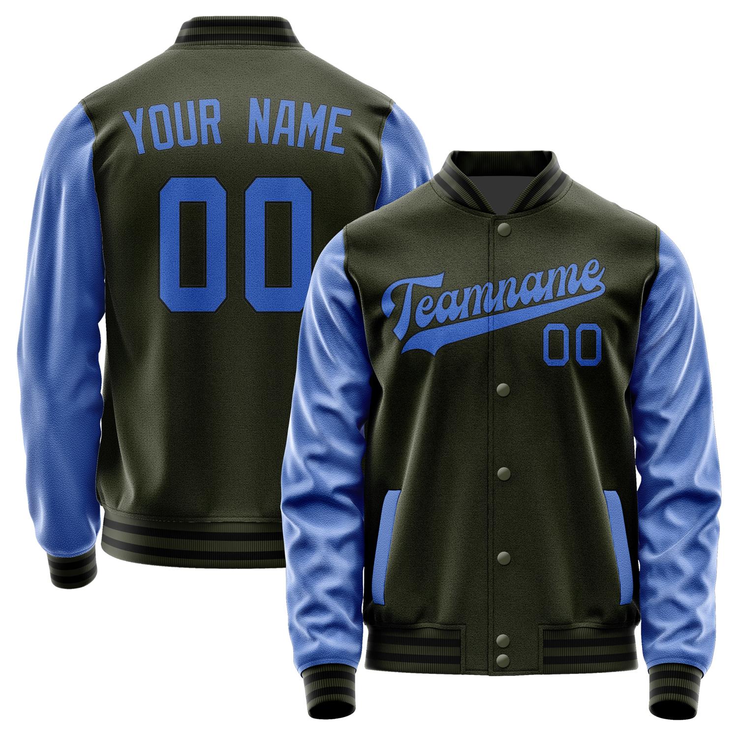 Custom Olive Sky Blue Jacket JA0202090217B31709