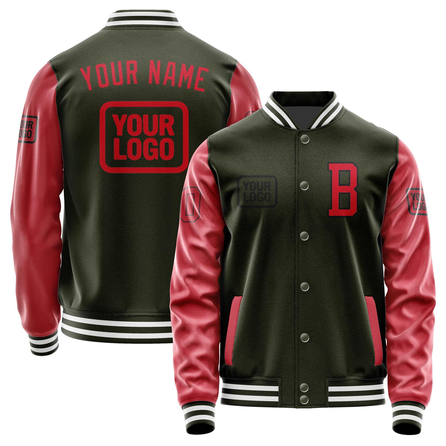 Custom Olive Red Jacket JA020214021817141417