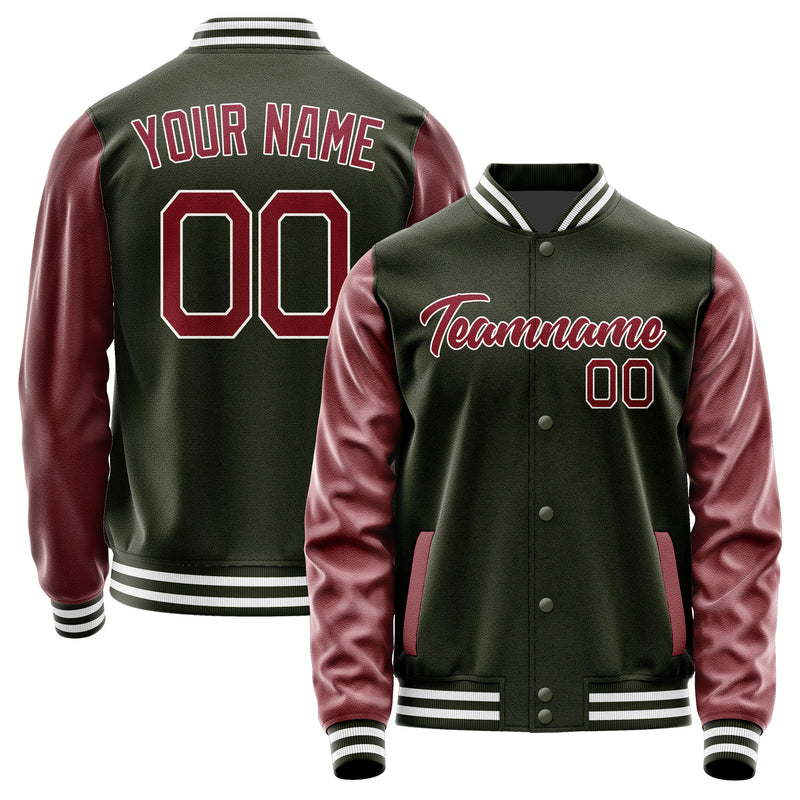 Custom Olive Crimson Red Jacket JA0202150218B21815