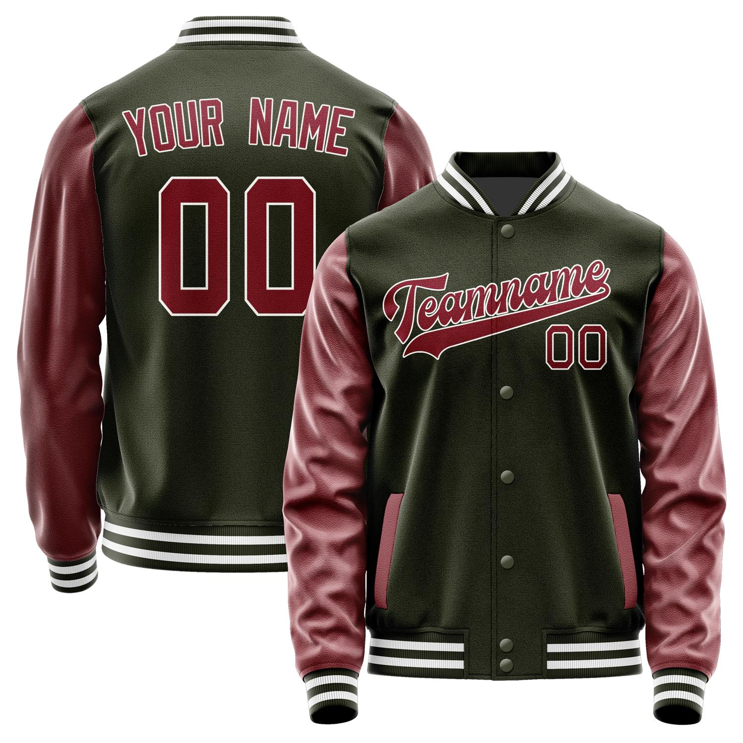 Custom Olive Crimson Red Jacket JA0202150218B31815