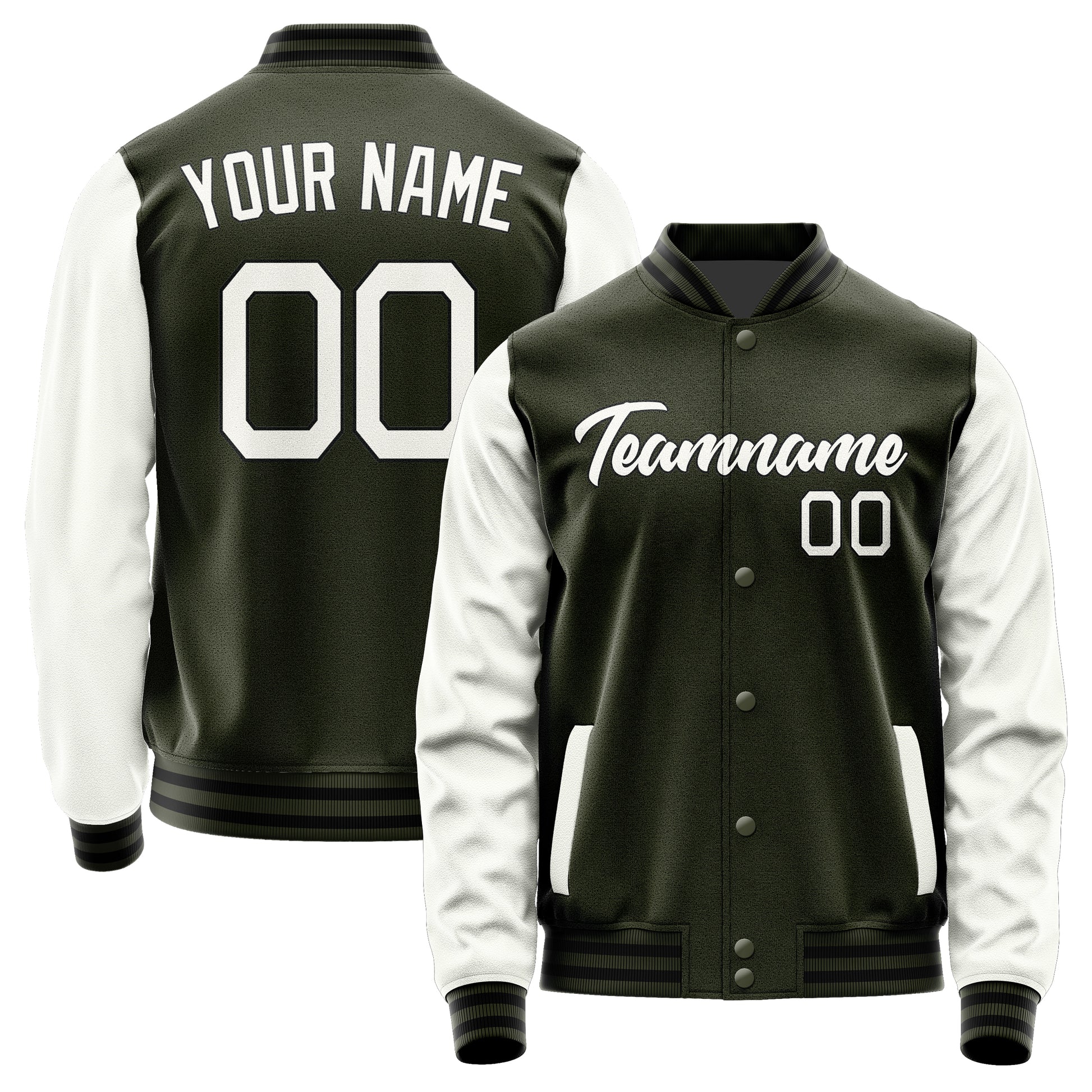 Custom Olive White Jacket JA0202180217B21718