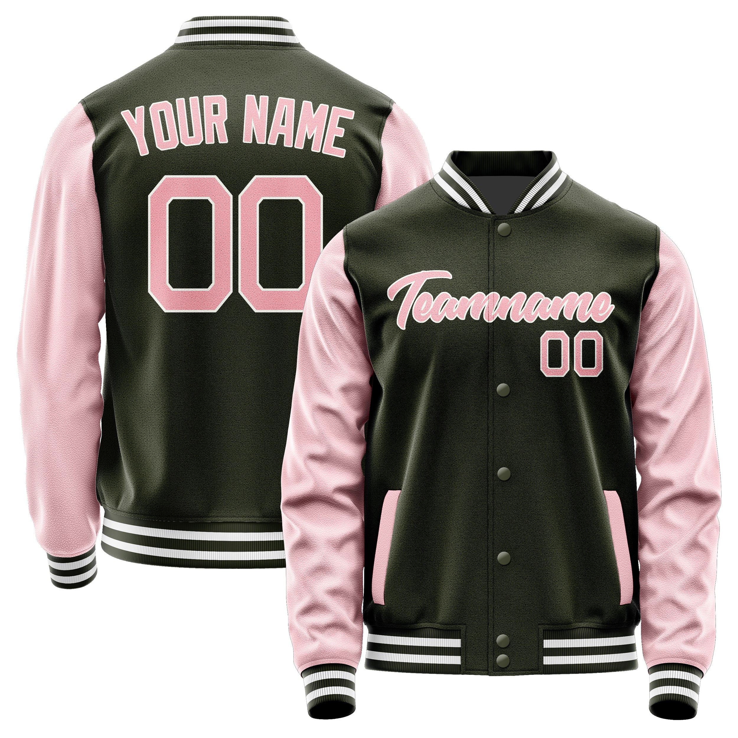 Custom Olive Light Pink Jacket JA0202210218B21821