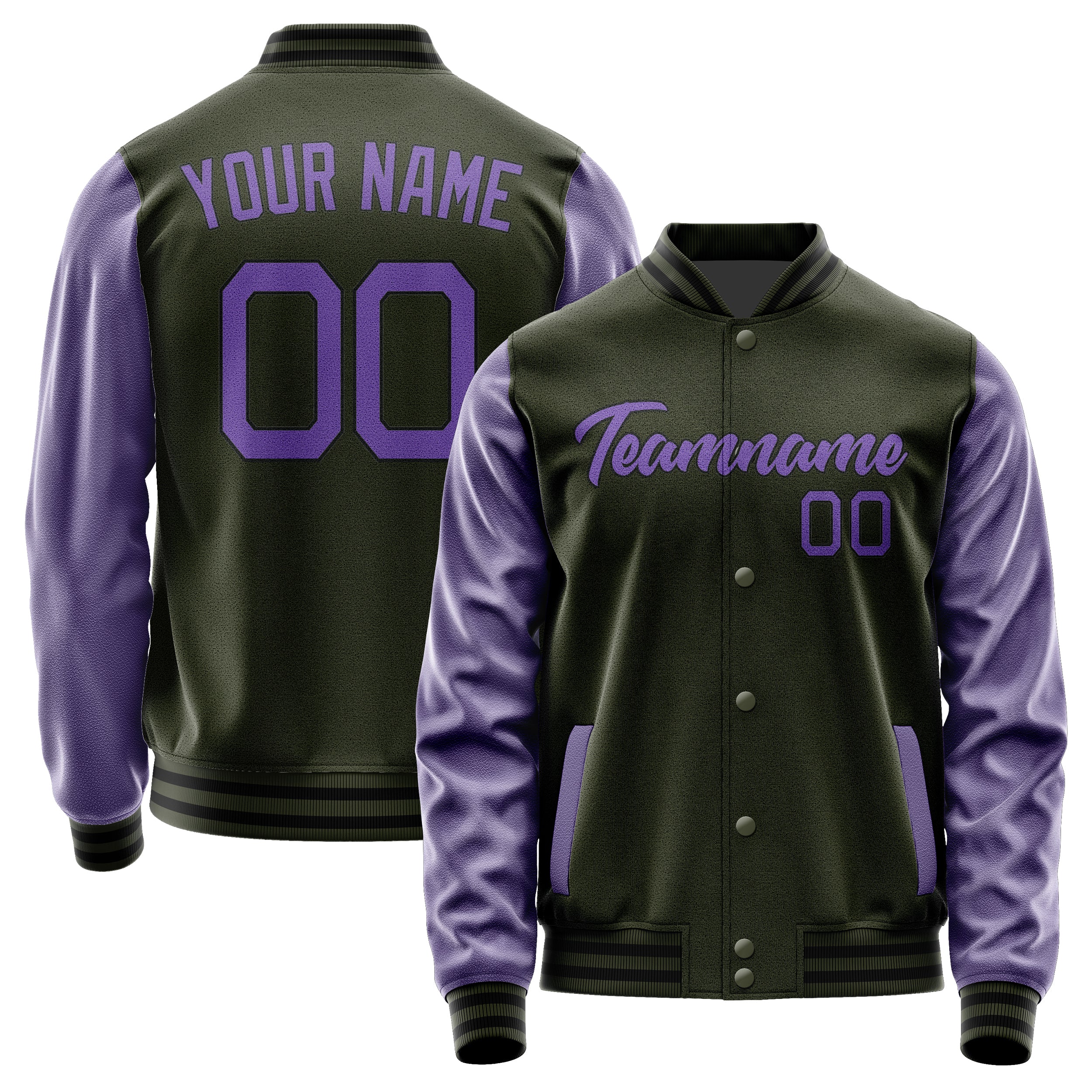 Custom Olive Light Purple Jacket JA0202230217B21723