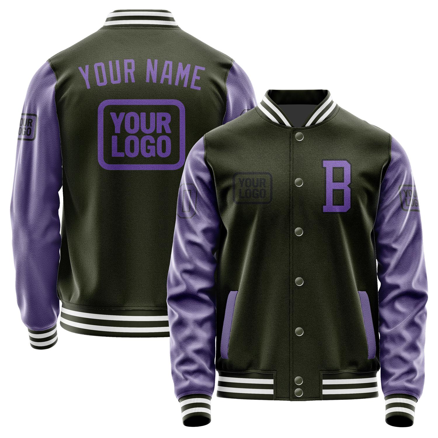 Custom Olive Light Purple Jacket JA020223021817232317