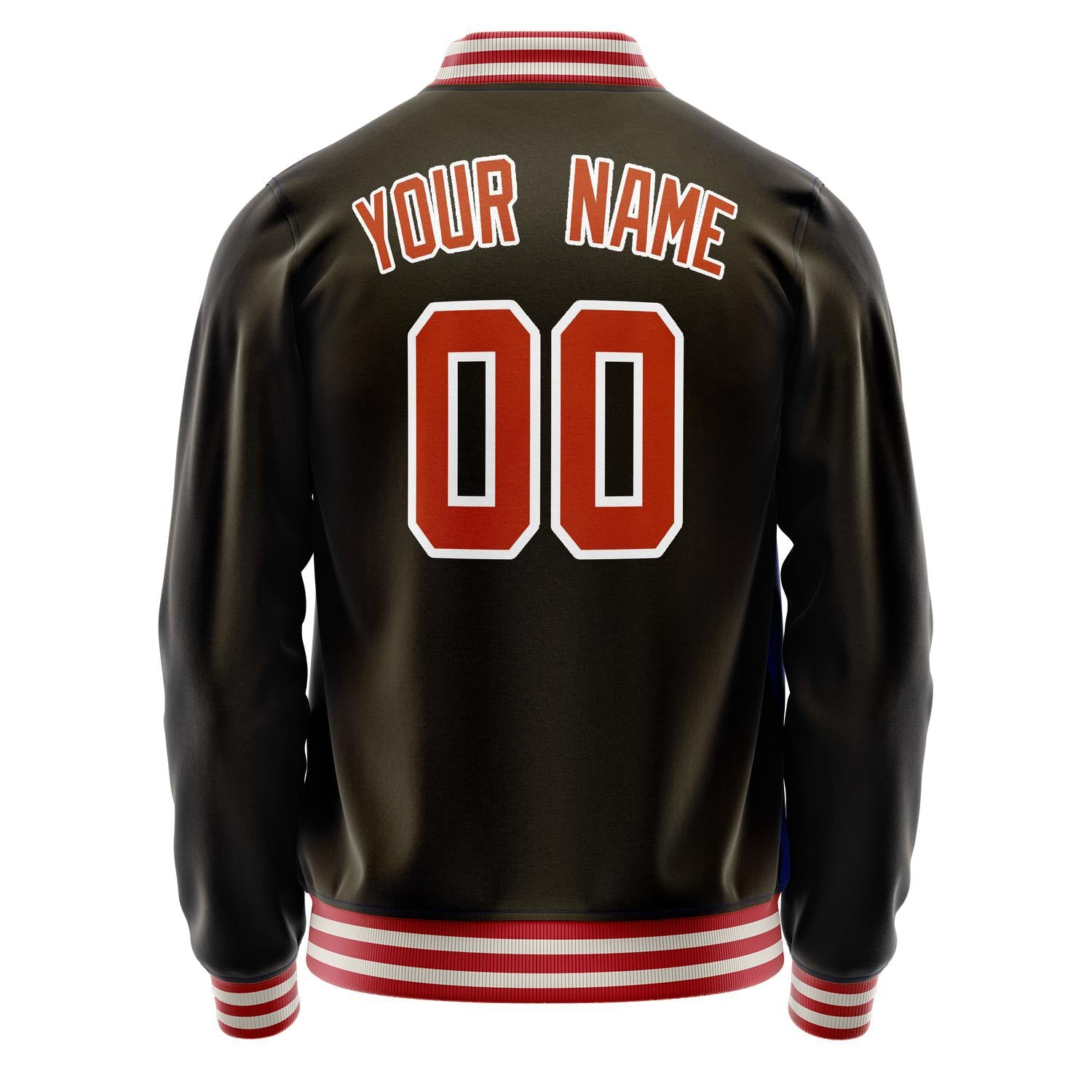 Custom Brown Orange Solid Color Varsity Letterman Jacket JA02240617XF083