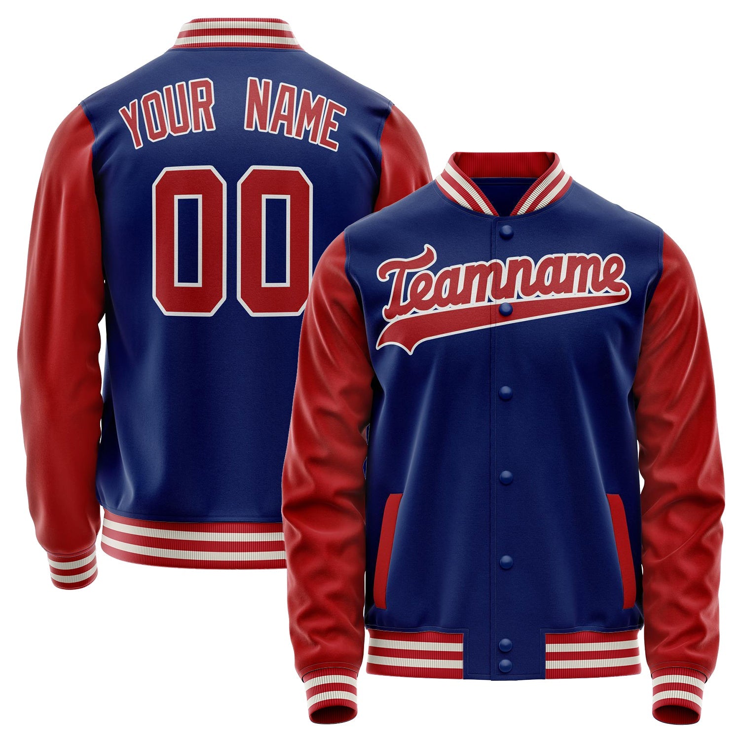 Custom Royal Texas-Orange Solid Color Varsity Letterman Jacket JA02240617XF541