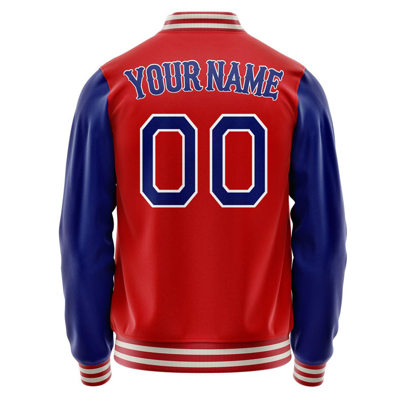 Custom Red Royal Solid Color Varsity Letterman Jacket JA02240617XY409
