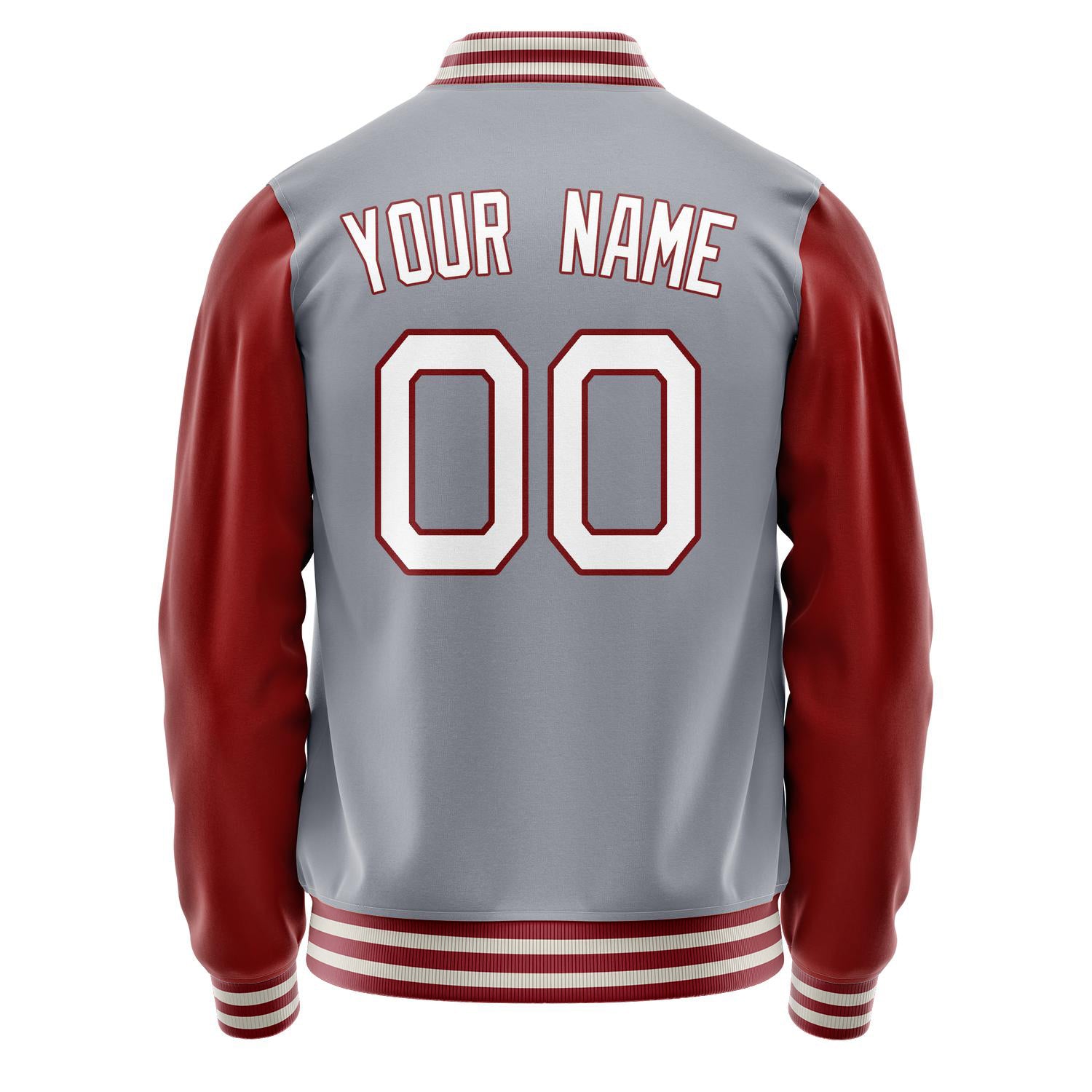 Custom Gray Texas-Orange Solid Color Varsity Letterman Jacket JA02240617YH167