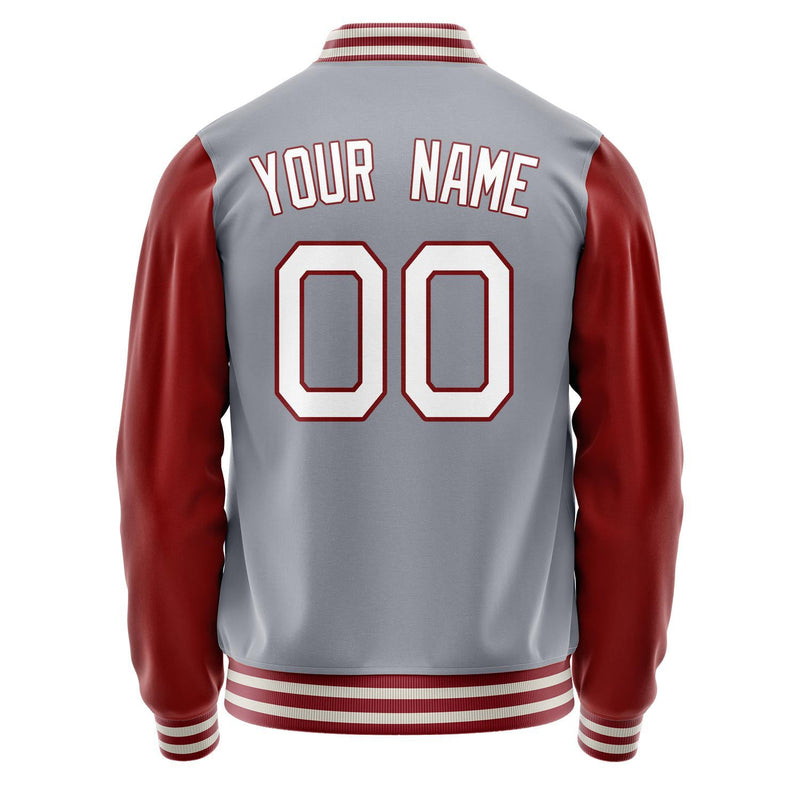 Custom Gray Texas-Orange Solid Color Varsity Letterman Jacket JA02240617YH167