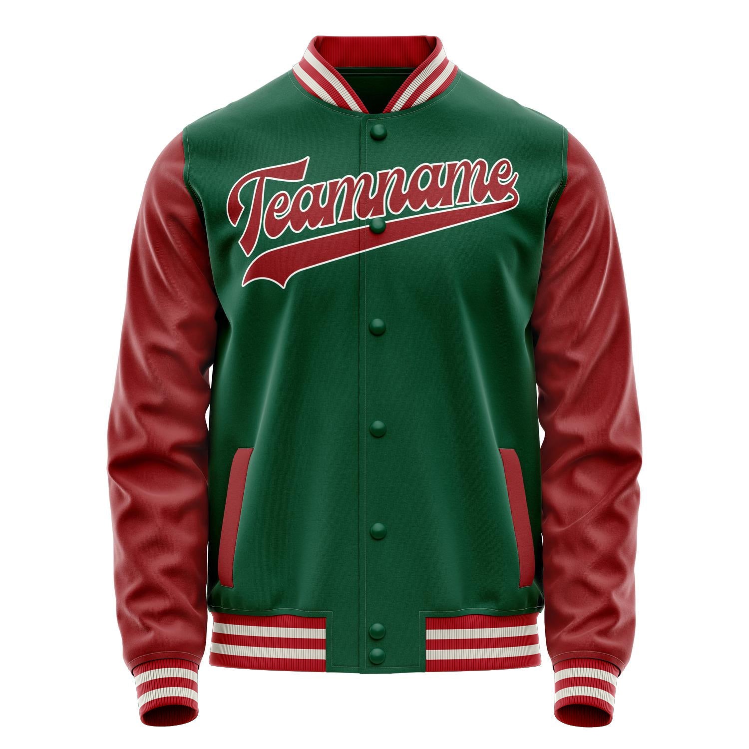 Custom Kelly-Green Texas-Orange Solid Color Varsity Letterman Jacket JA02240617ZF209