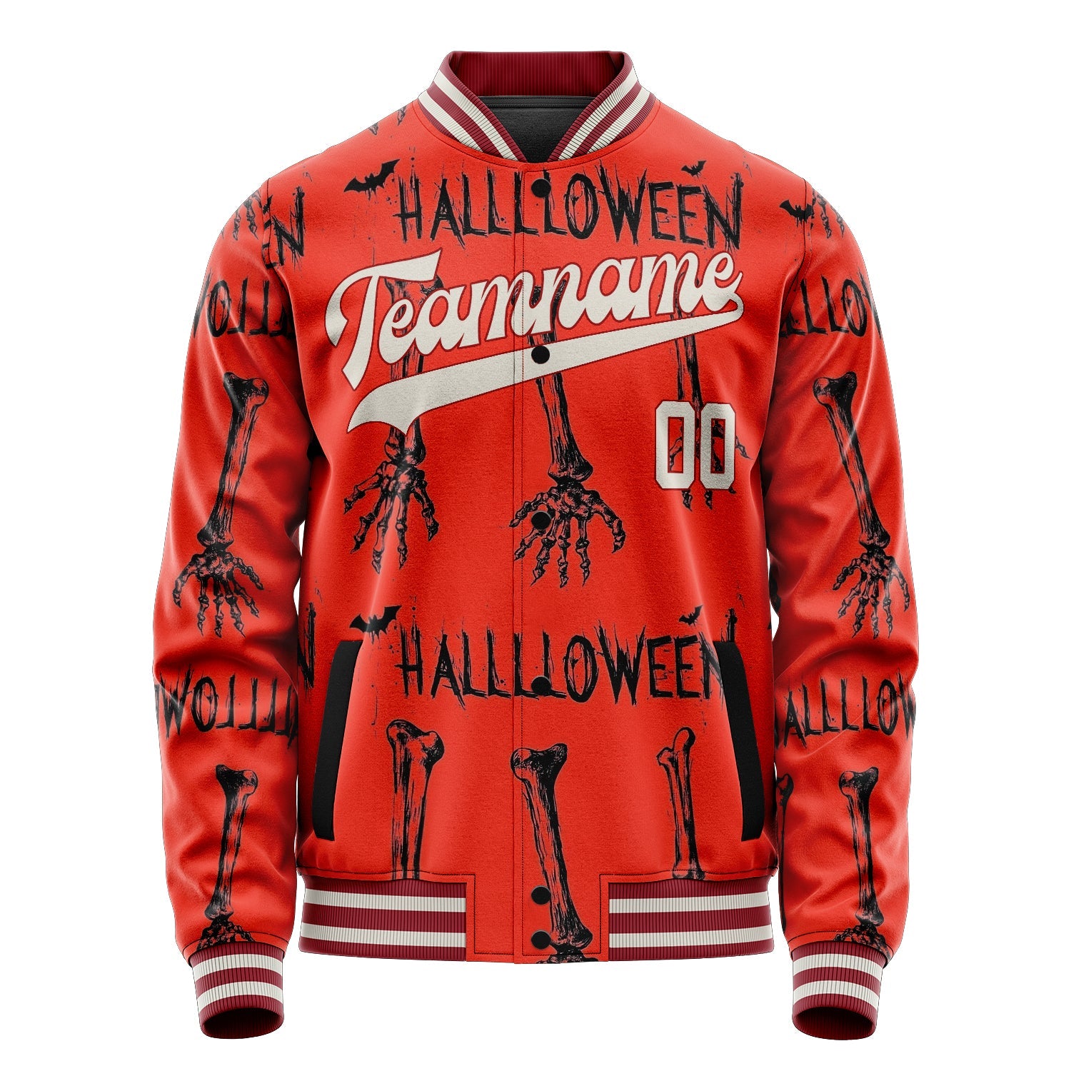 Custom Orange Skull Jacket