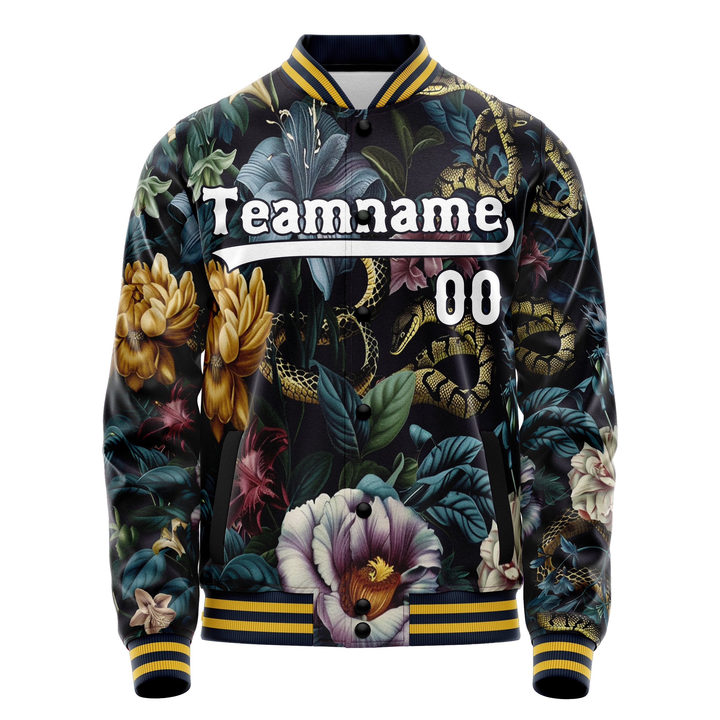 Custom Flowers and Snake Jacket