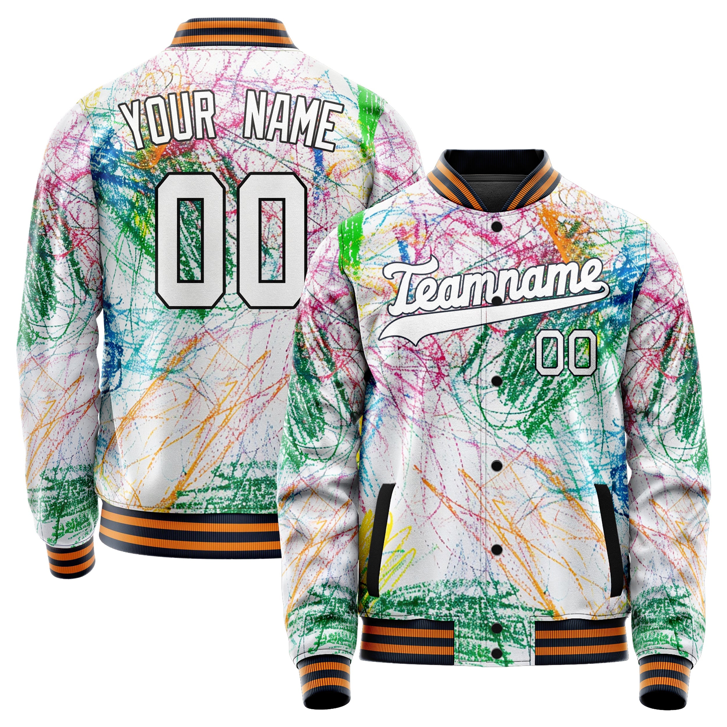 Custom Colorful Crayon Lines Jacket JA02240824PA035