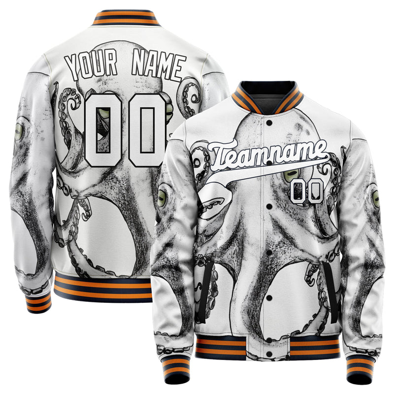 Custom Black and White Octopus Jacket JA02240824PA043