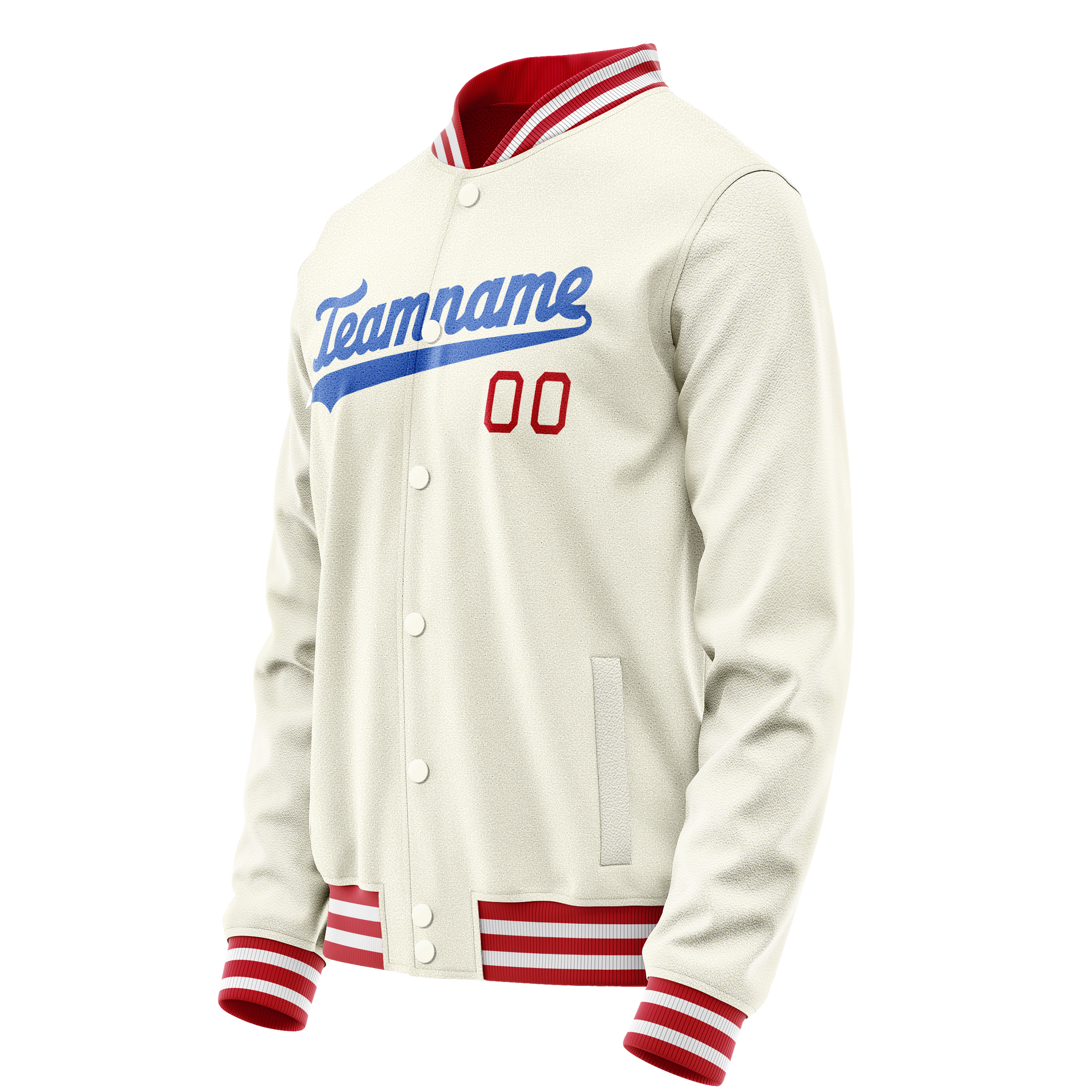 Custom Cream Royal Solid Color Varsity Letterman Jacket JA02240617JC115