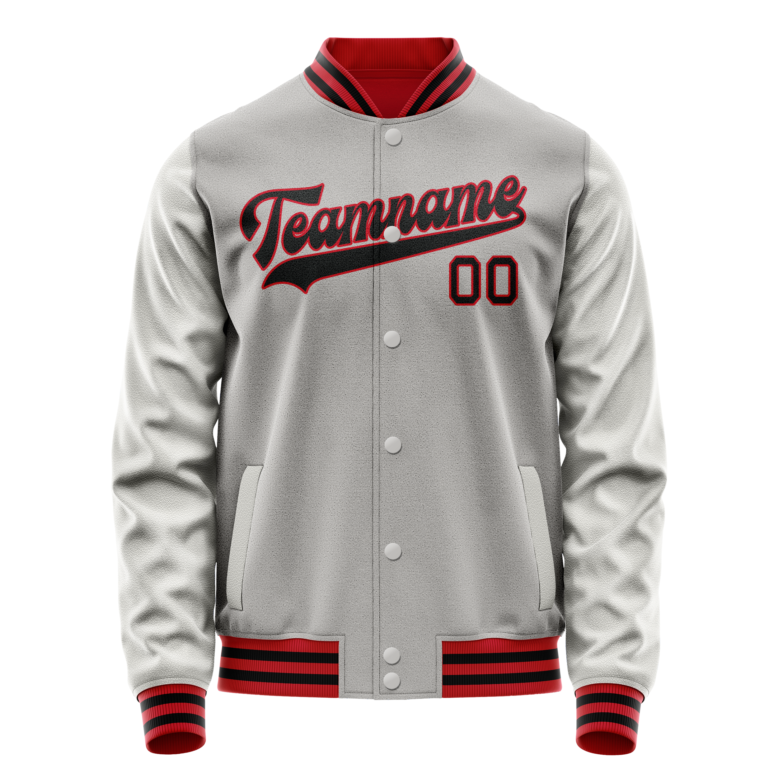 Custom Gray Black Solid Color Varsity Letterman Jacket JA02240617YH163