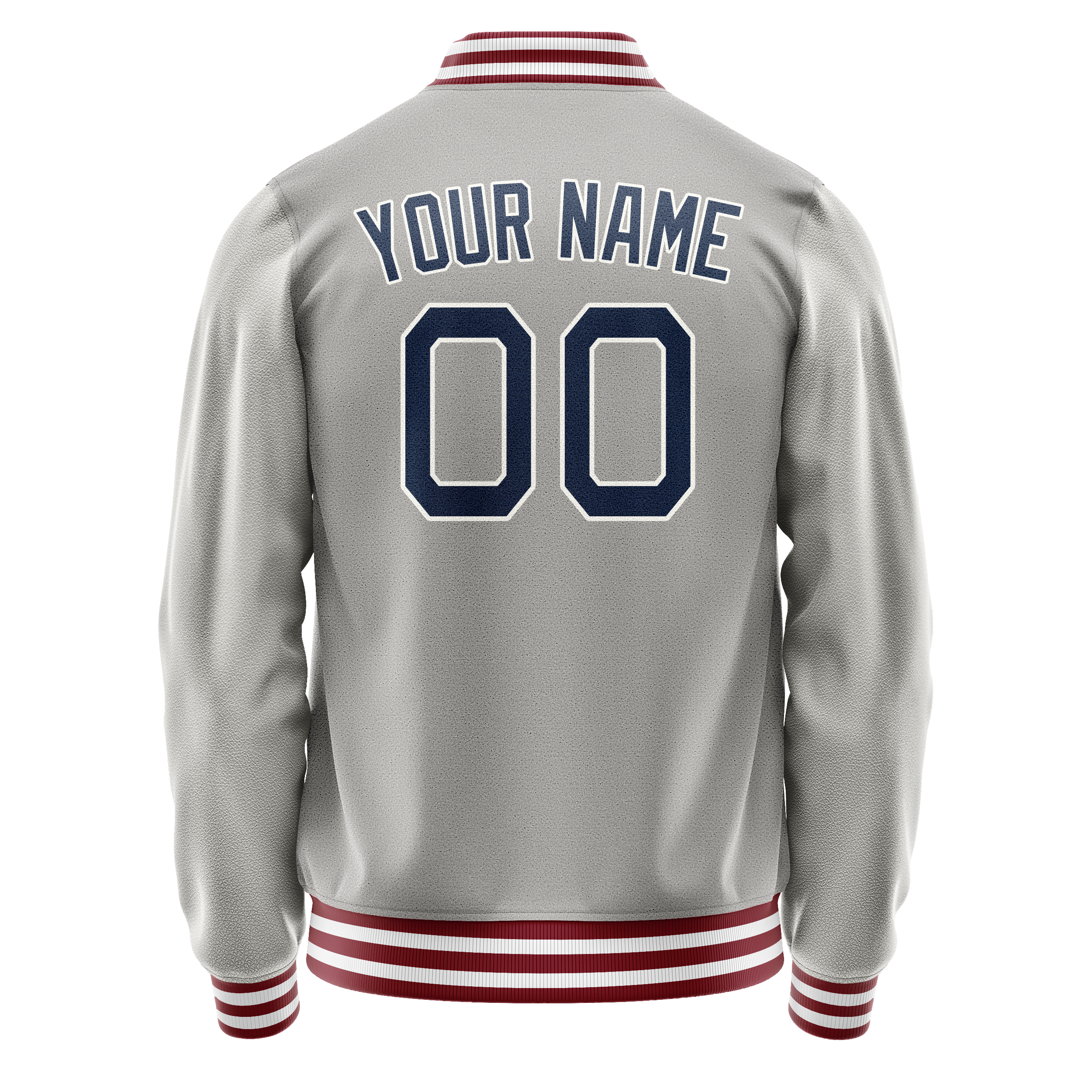 Custom Gray Royal Solid Color Varsity Letterman Jacket JA02240617YH168