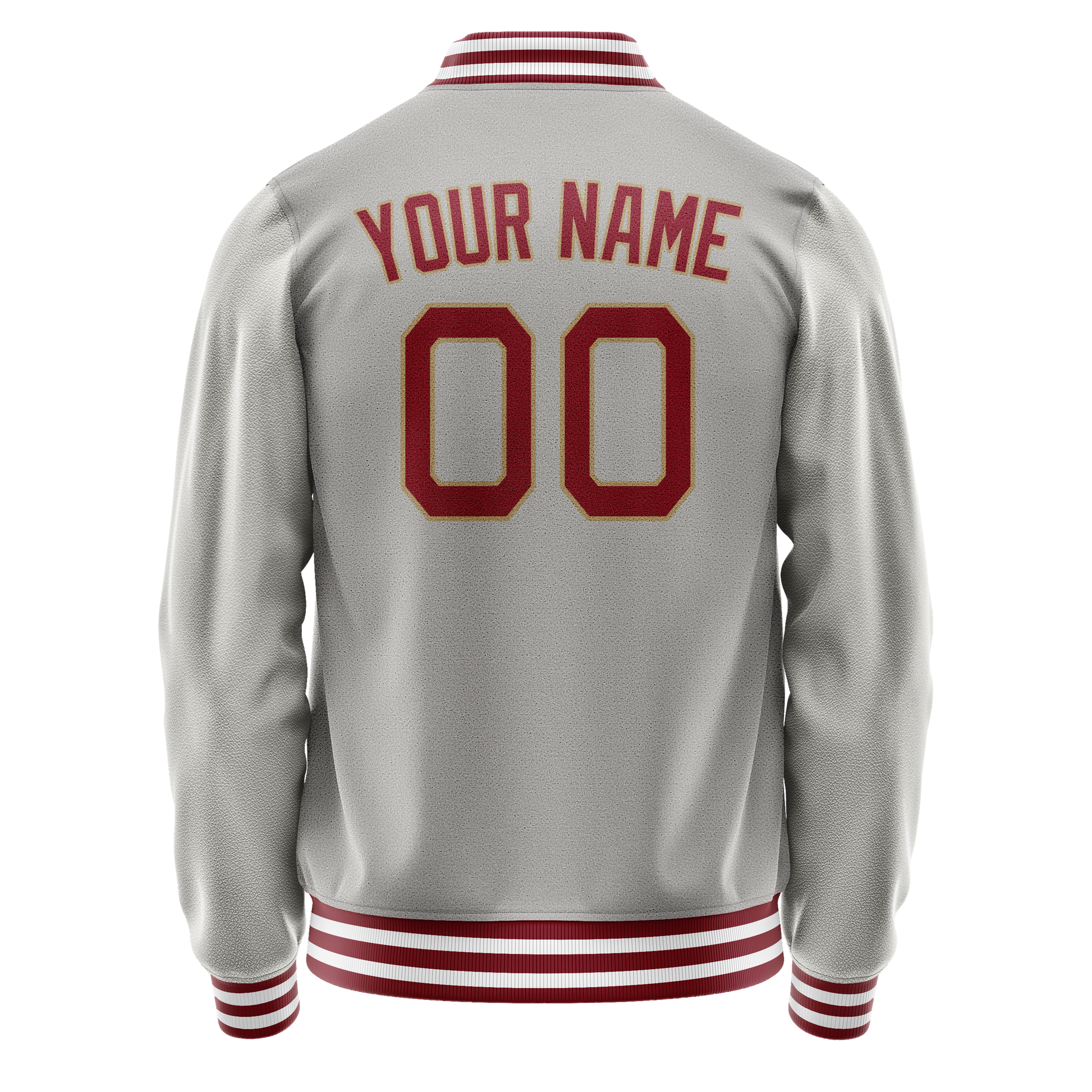 Custom Gray Texas-Orange Solid Color Varsity Letterman Jacket JA02240617YH170