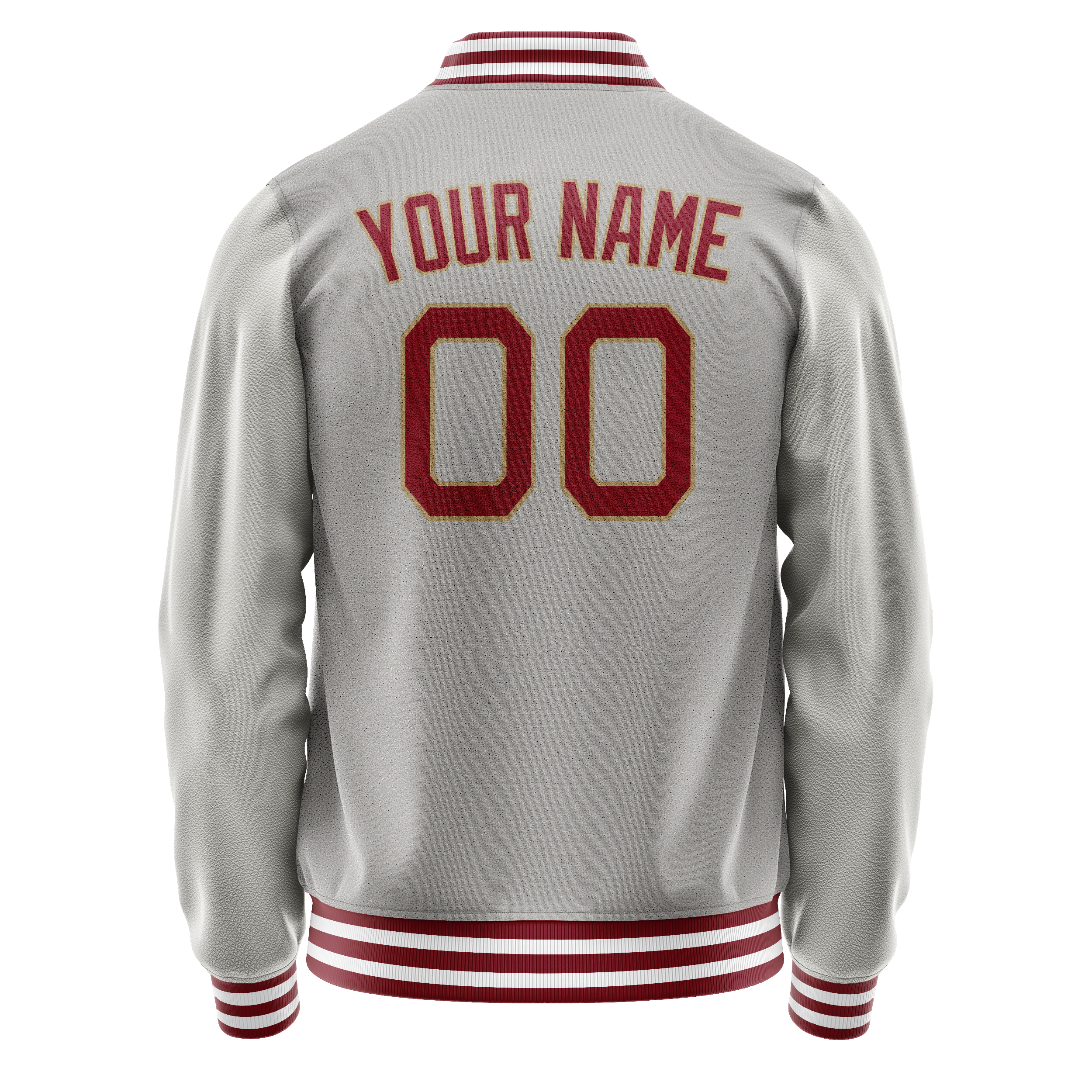 Custom Gray Texas-Orange Solid Color Varsity Letterman Jacket JA02240617YH170