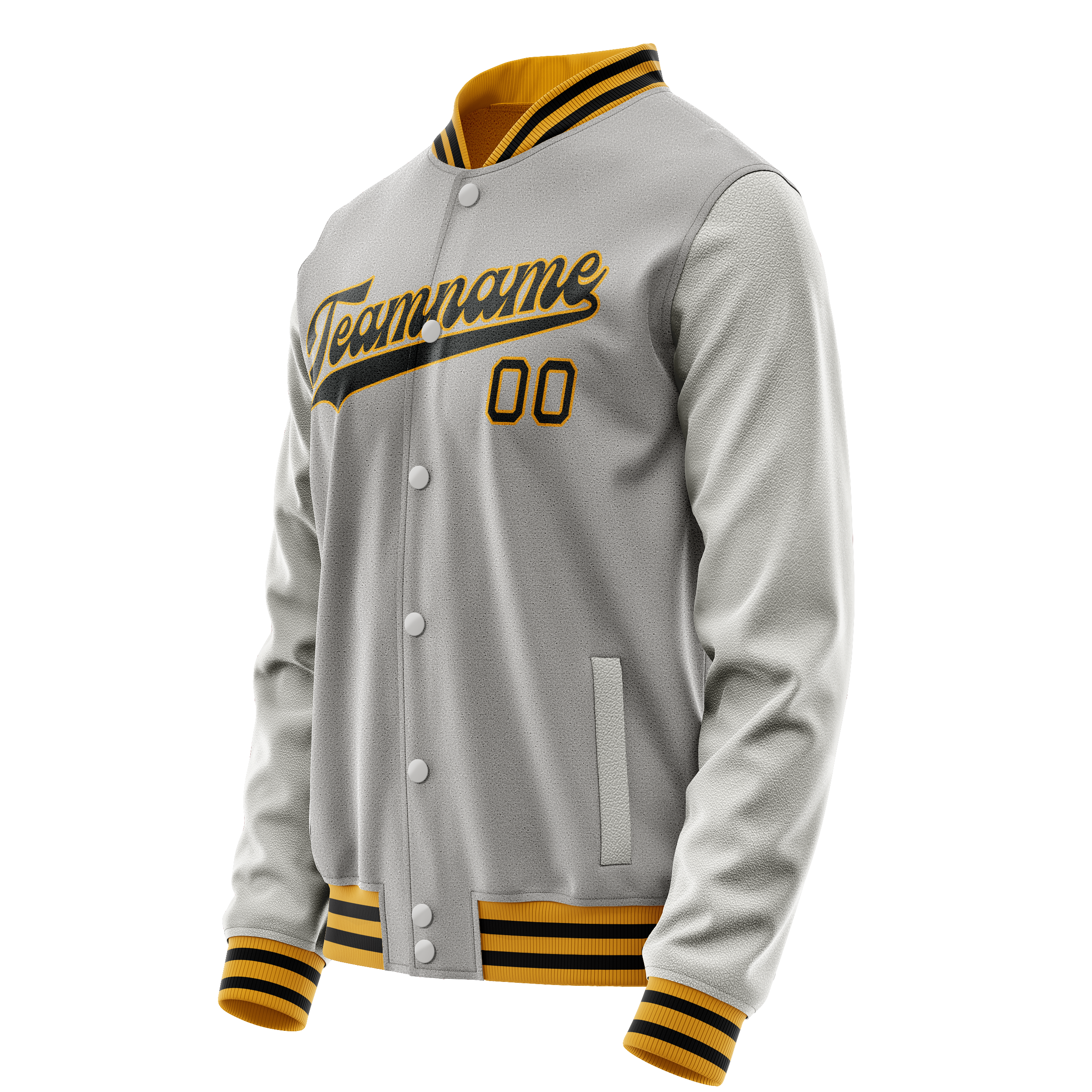 Custom Gray Black Solid Color Varsity Letterman Jacket JA02240617YH151