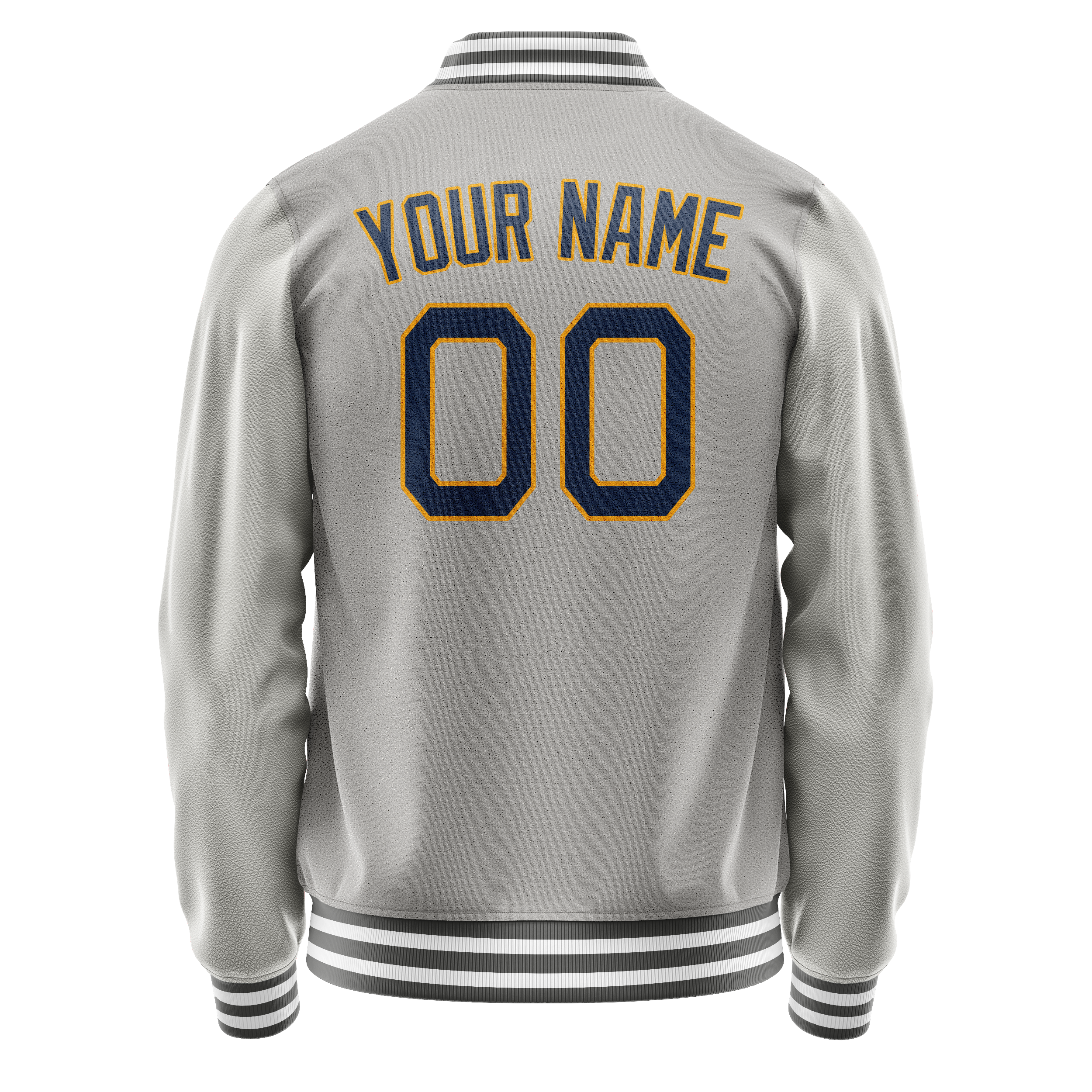 Custom Gray Purple Solid Color Varsity Letterman Jacket JA02240617YH176